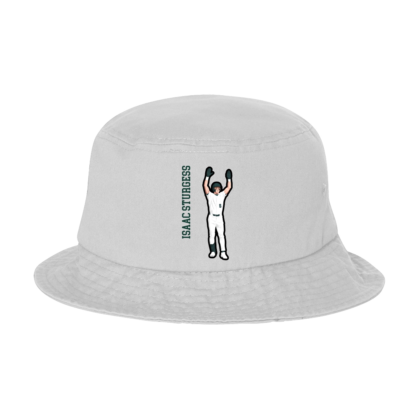 Bucket Cap — Name Vertical in White