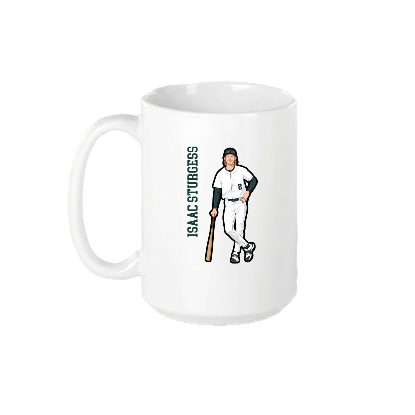 15oz Coffee Mug — Name Vertical in White