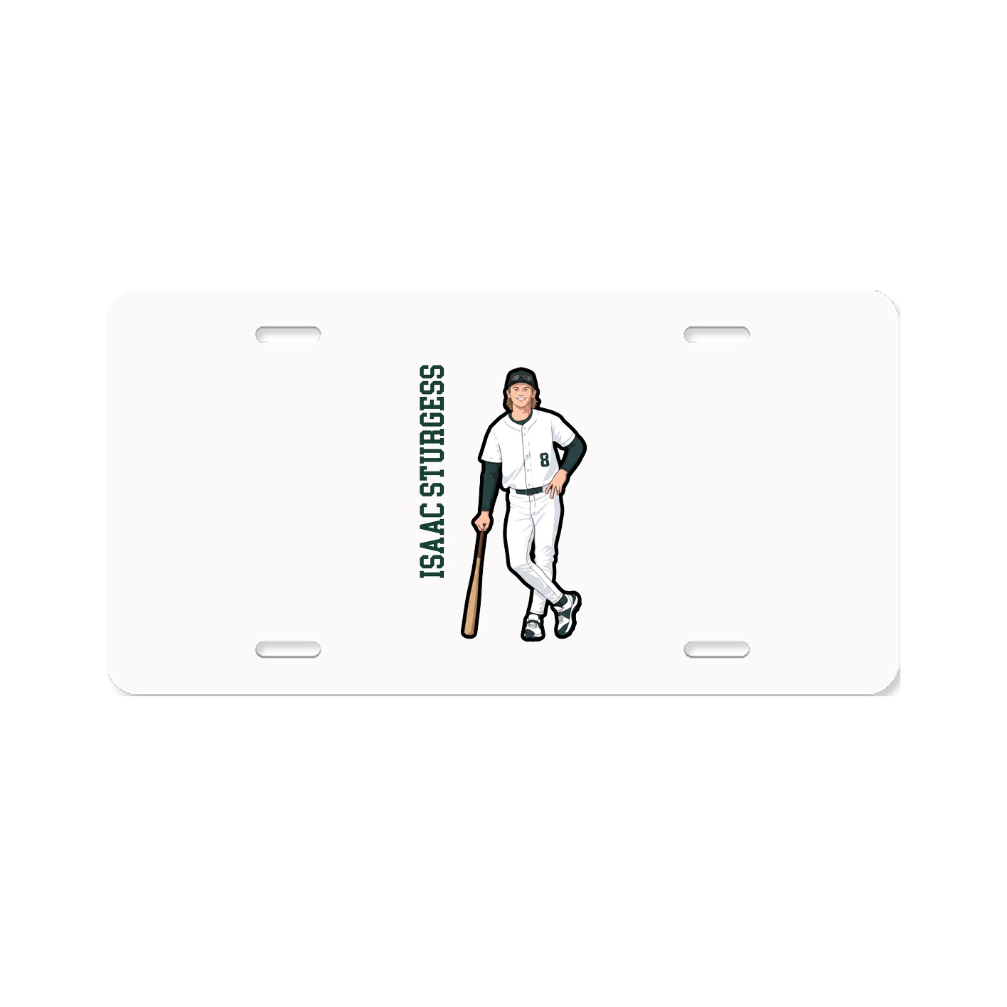 License Plate — Name Vertical in Classic