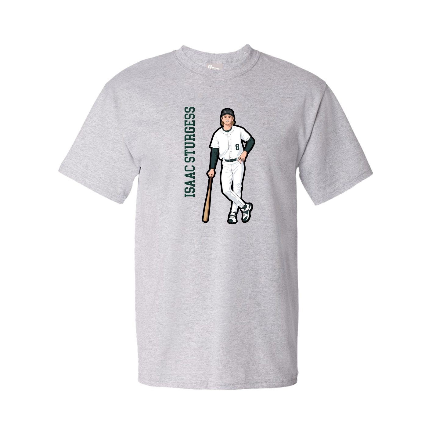 Tee — Name Vertical in Grey