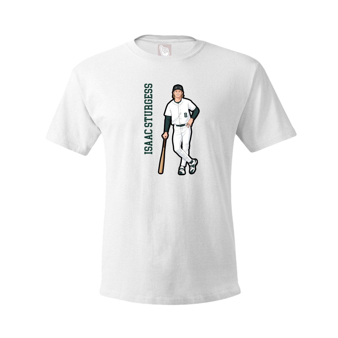 Tee — Name Vertical in White