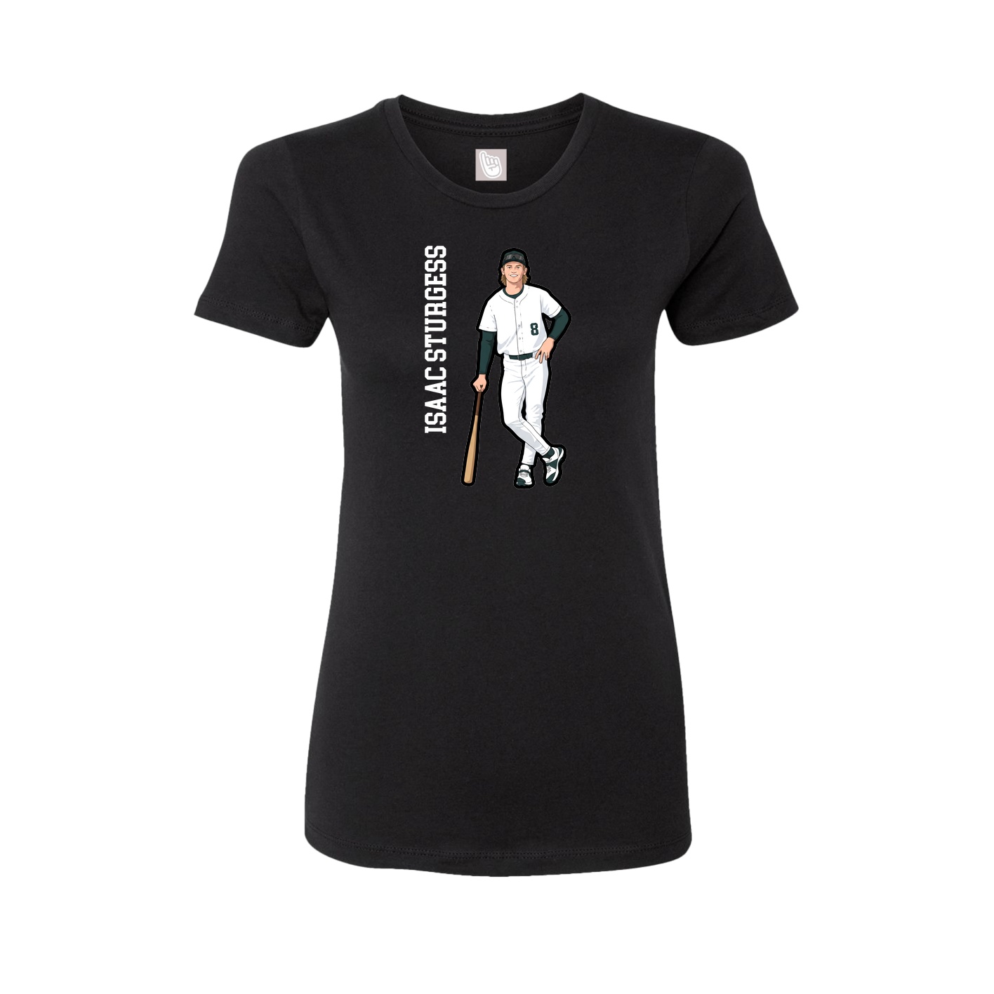 Womens Tee — Name Vertical in Black