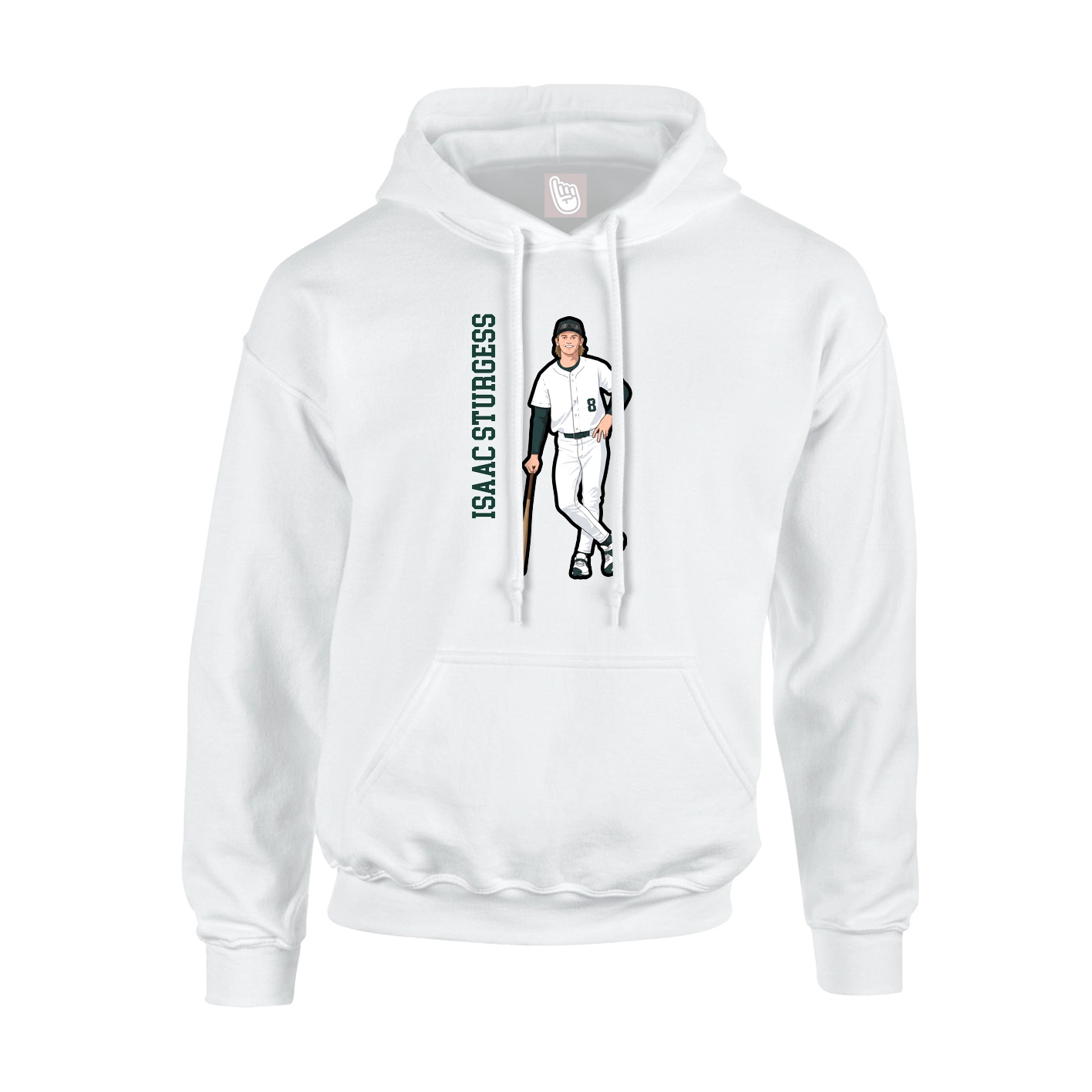 Hoodie — Name Vertical in White