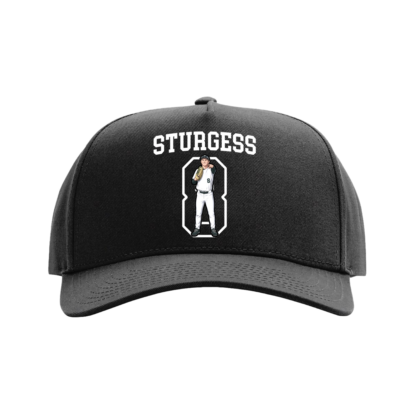 Full Fabric Five-Panel Champ Cap — Shirsey in Black
