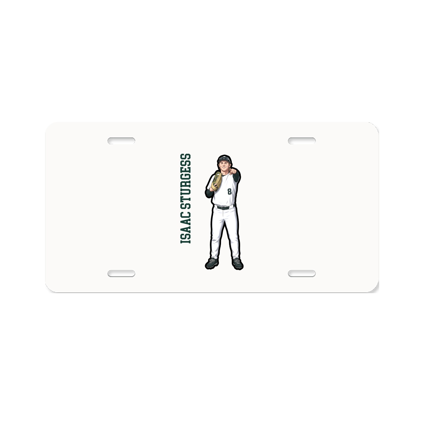 License Plate — Name Vertical in Classic
