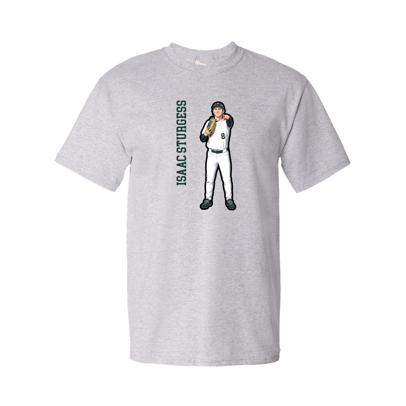 Tee — Name Vertical in Grey