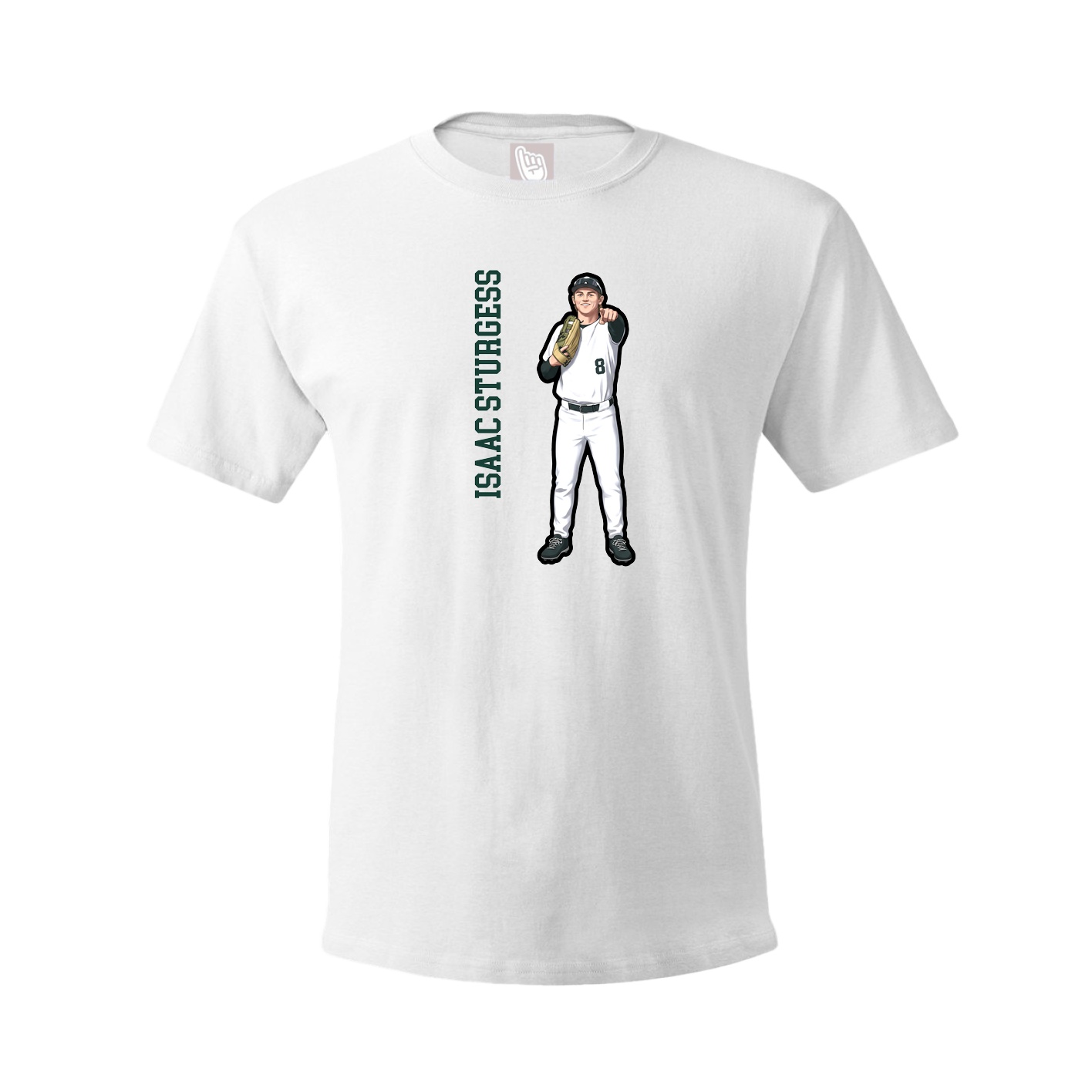 Tee — Name Vertical in White