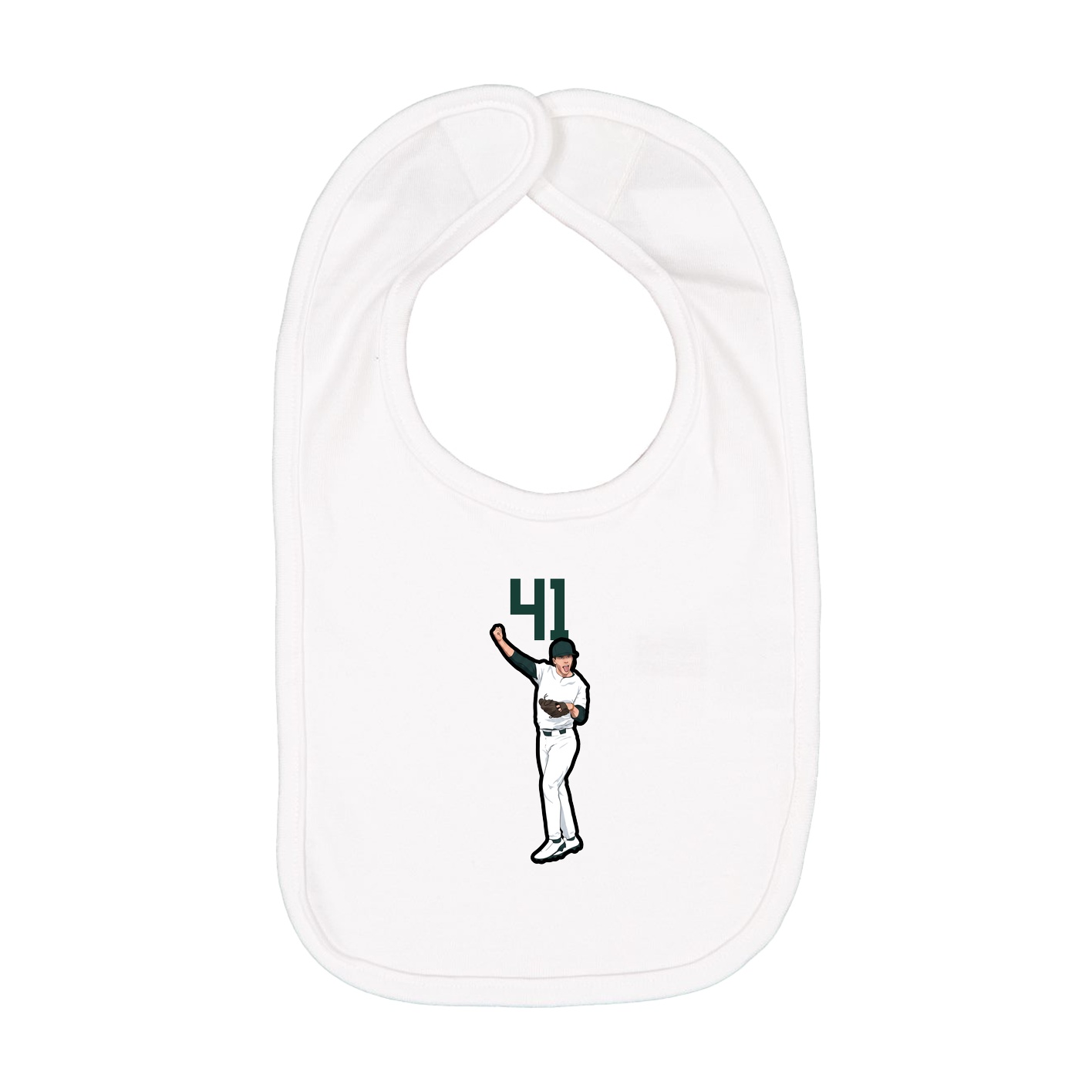 Infant Bib — Number Top in White