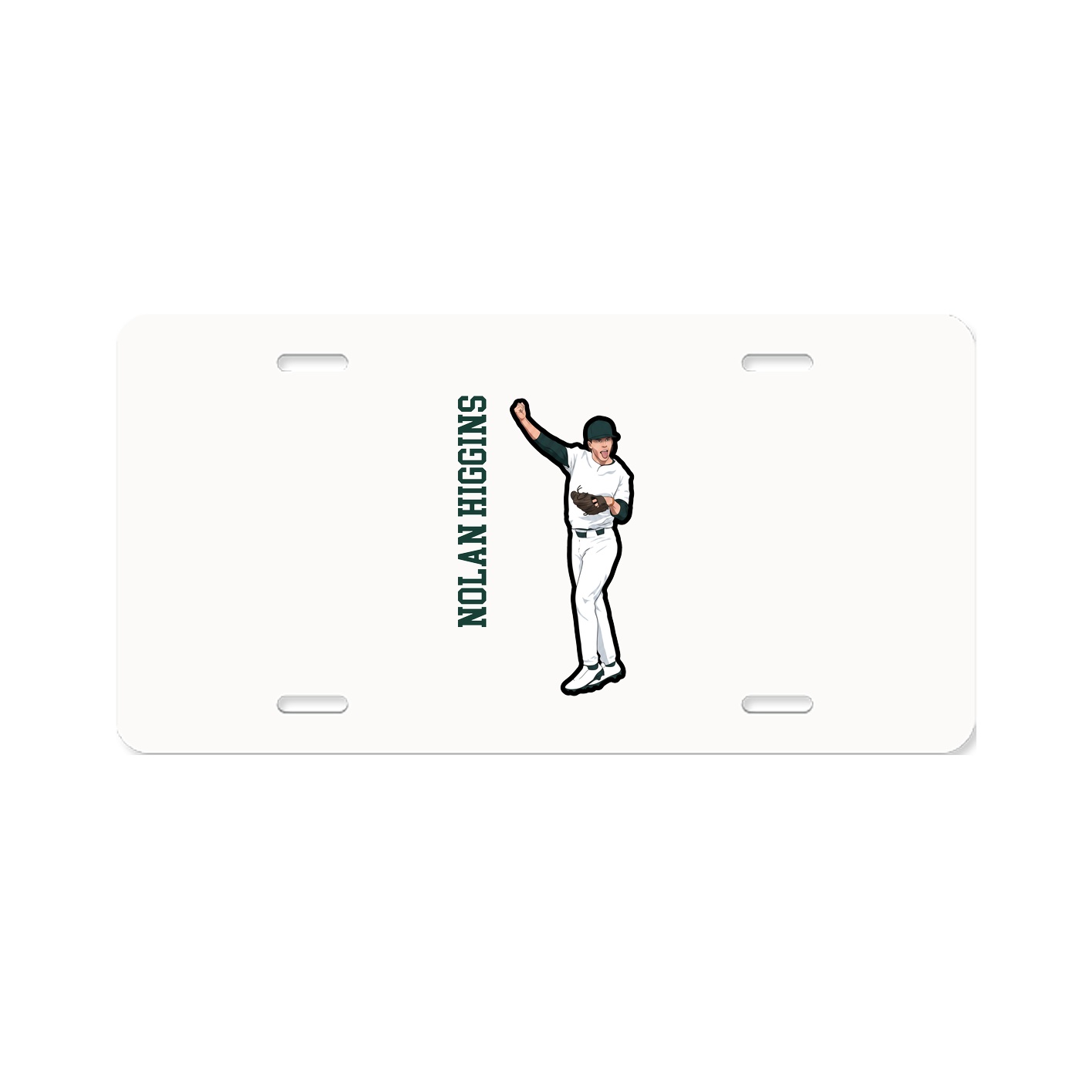 License Plate — Name Vertical in Classic