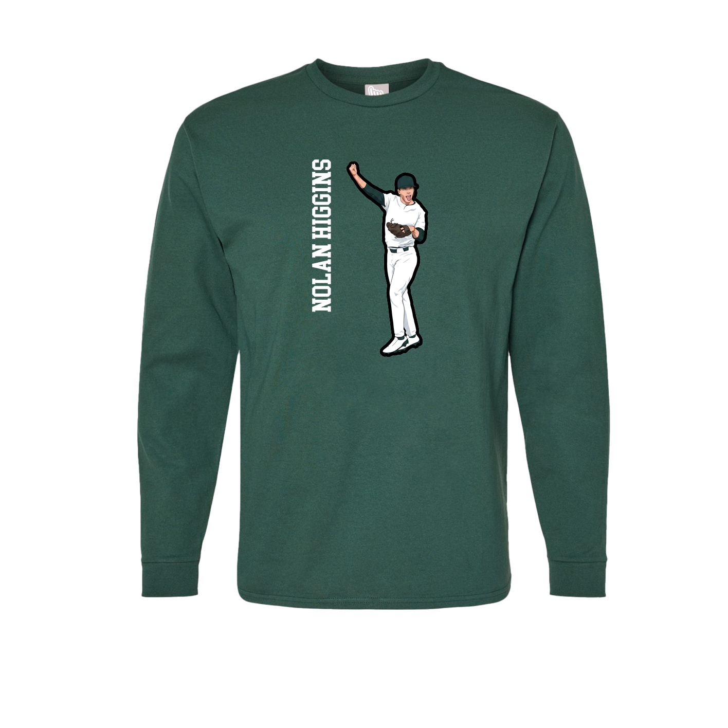 Long Sleeve Tee — Name Vertical in Green