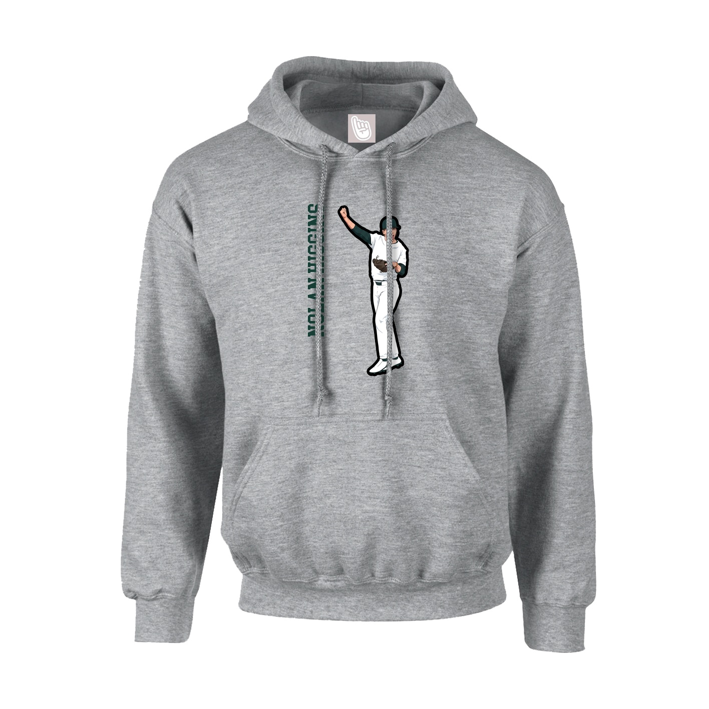 Hoodie — Name Vertical in Grey