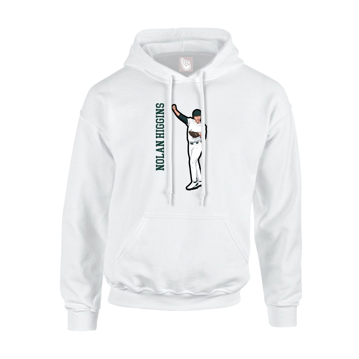 Hoodie — Name Vertical in White