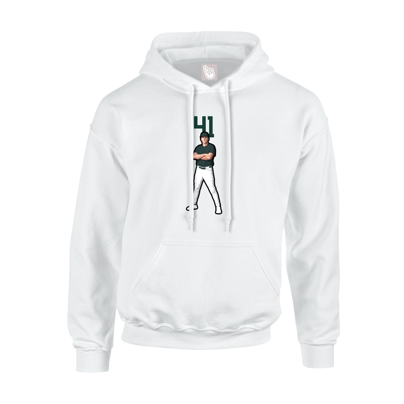 Youth Hoodie — Number Top in White