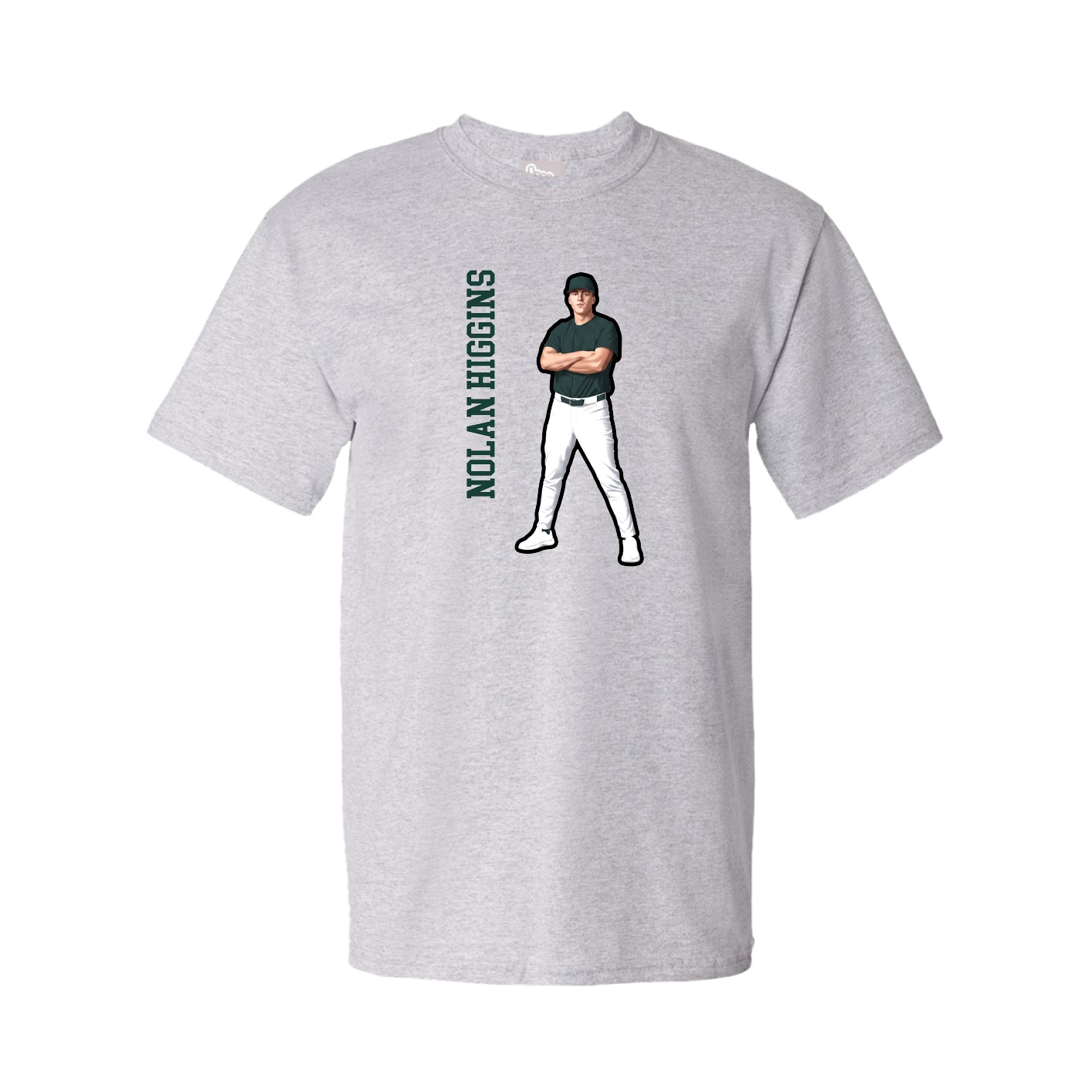 Youth Tee — Name Vertical in Grey