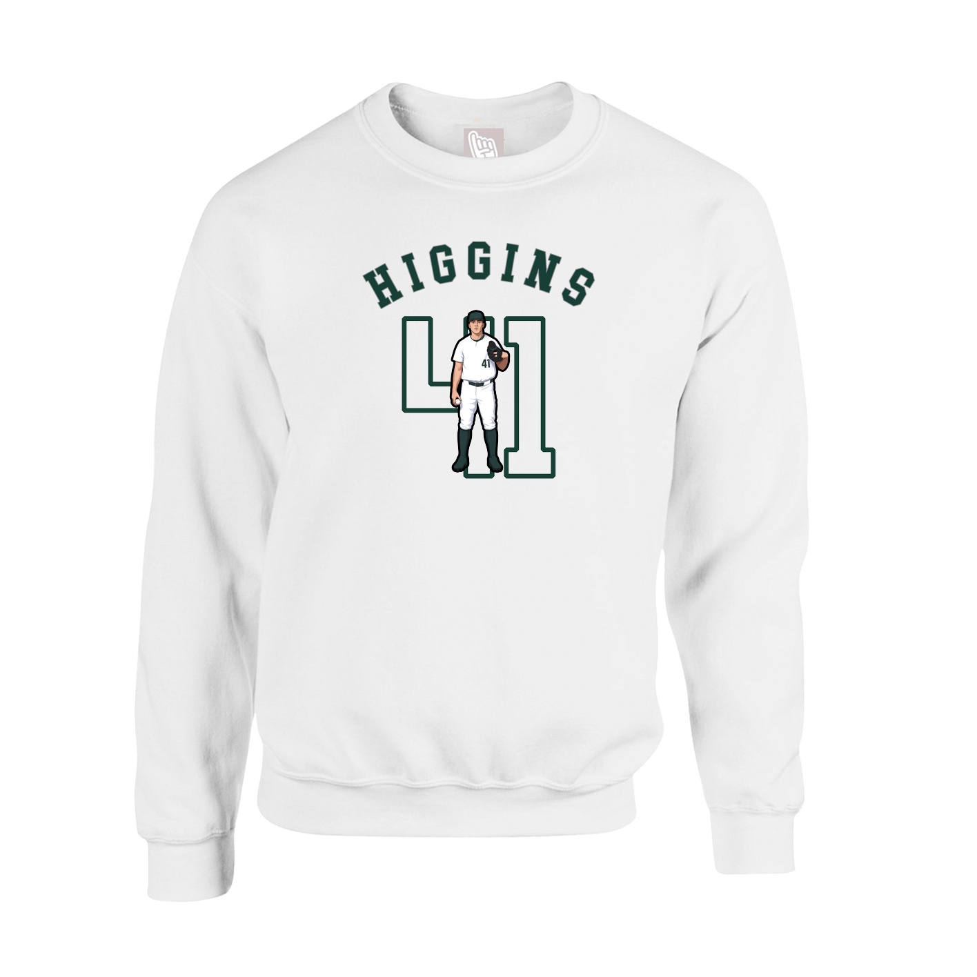Fleece Crew — Shirsey Arch in White