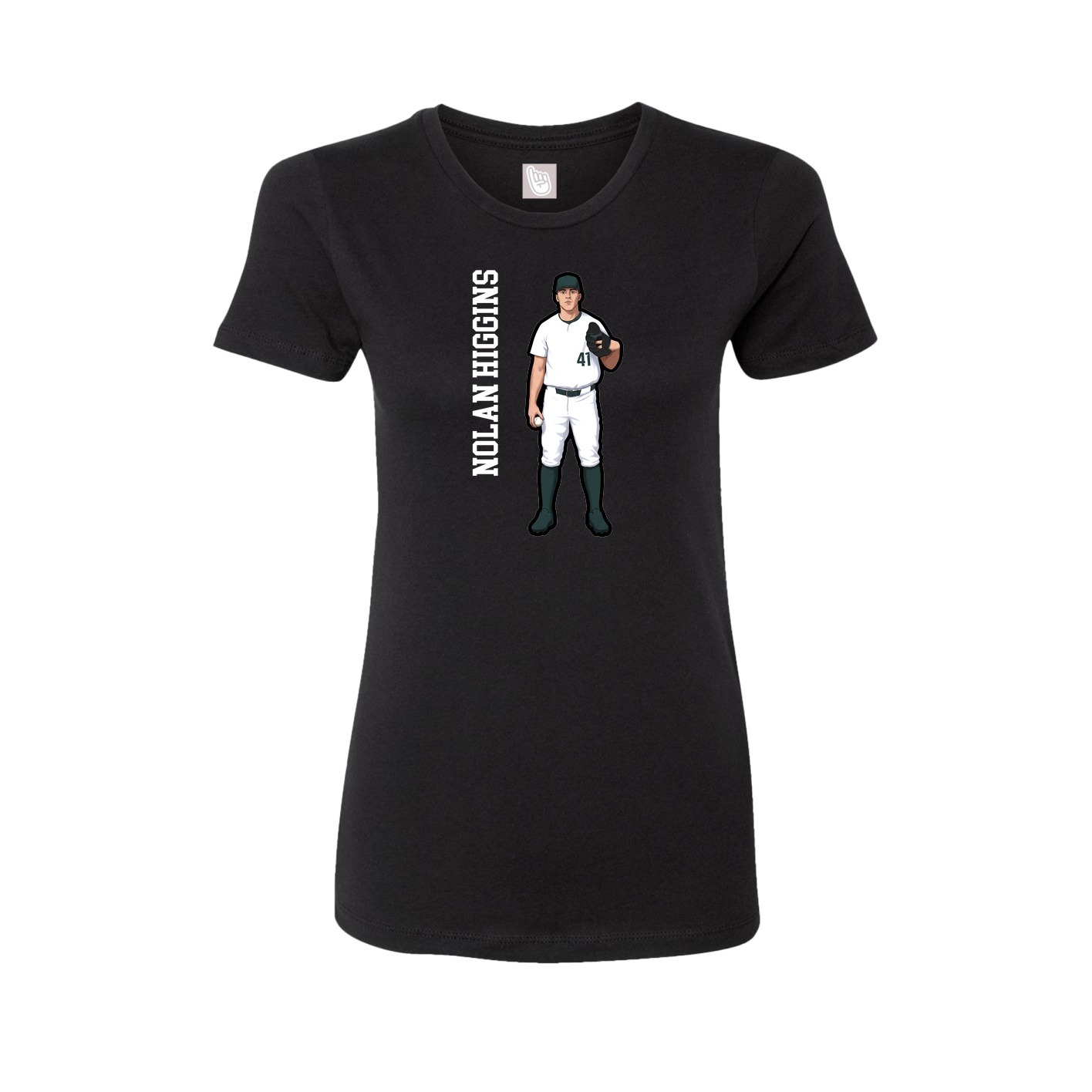 Womens Tee — Name Vertical in Black