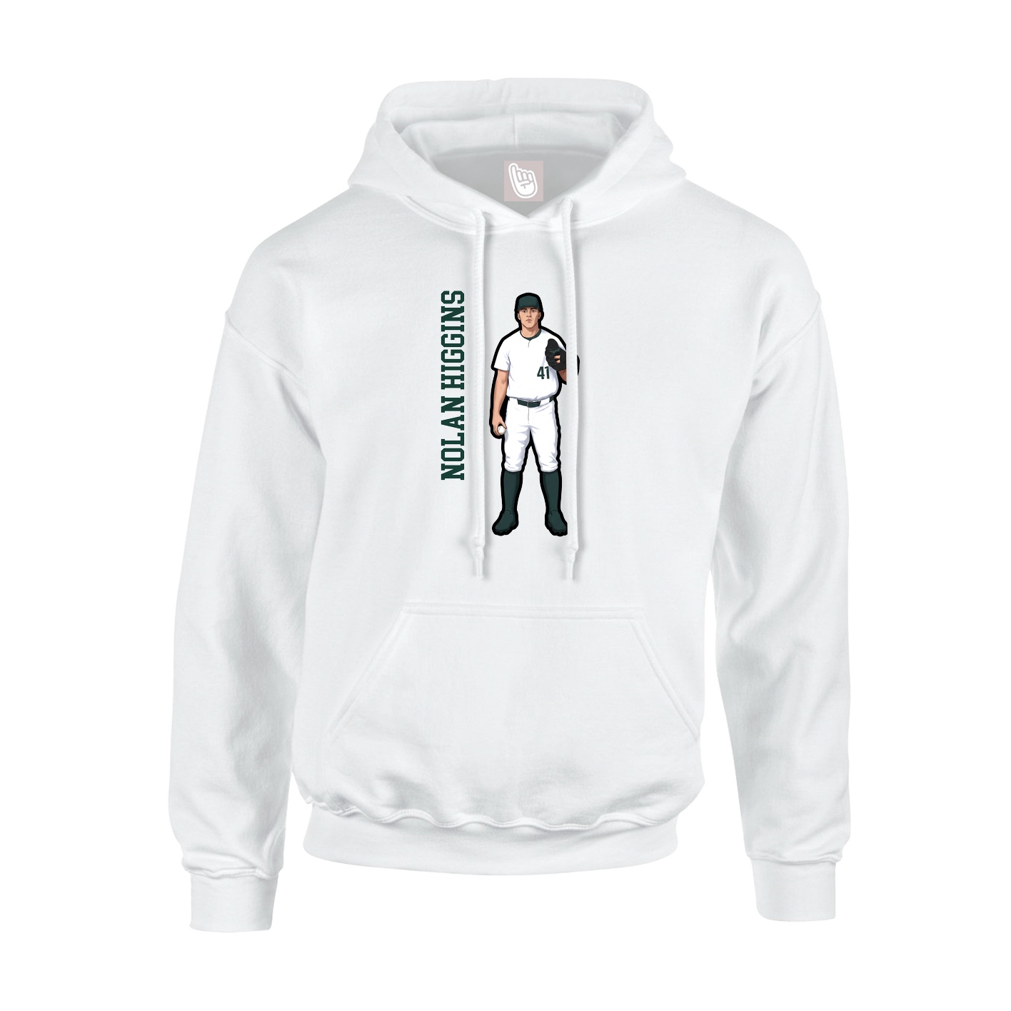 Youth Hoodie — Name Vertical in White