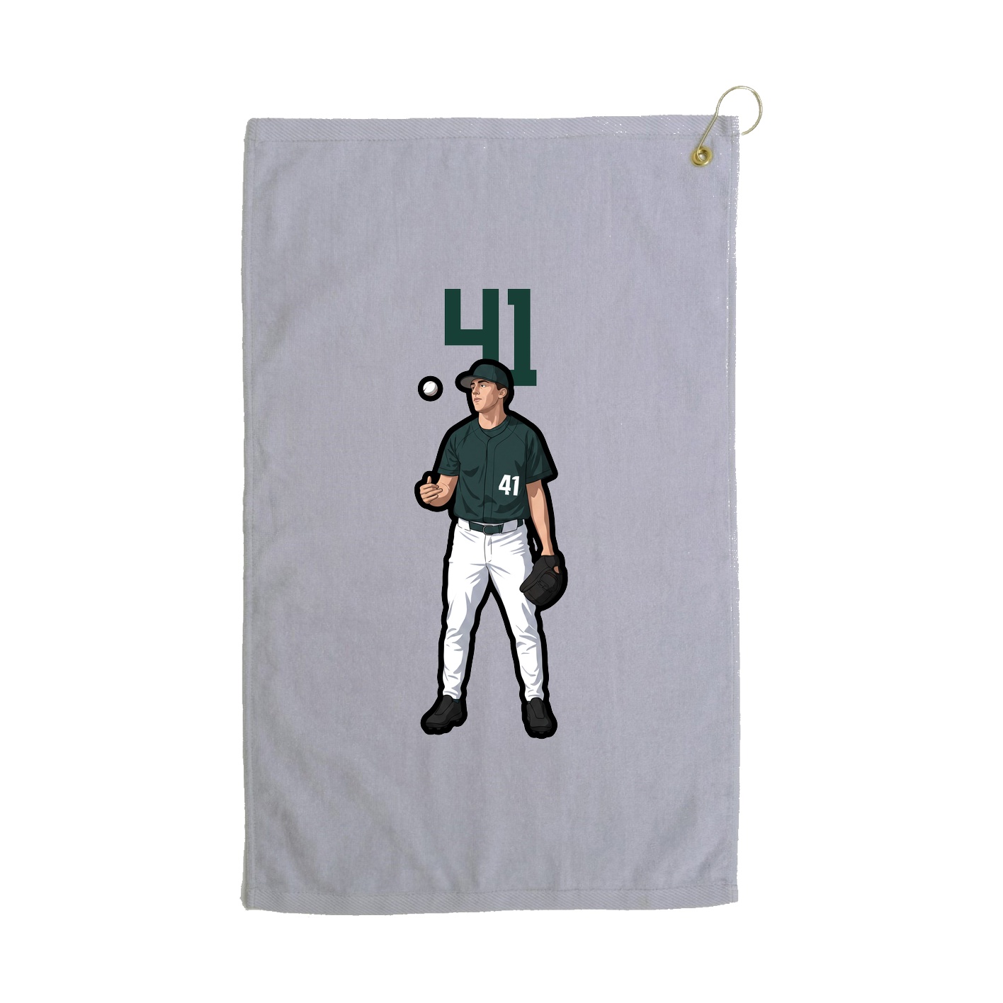 Golf Towel — Number Top in Grey