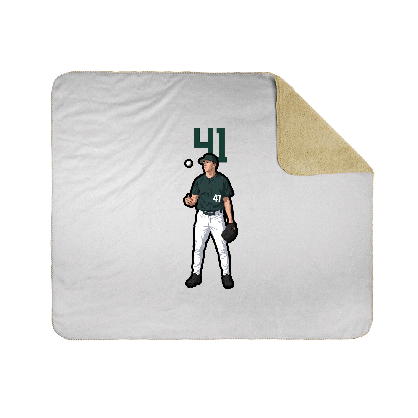 Throw Blanket — Number Top in White