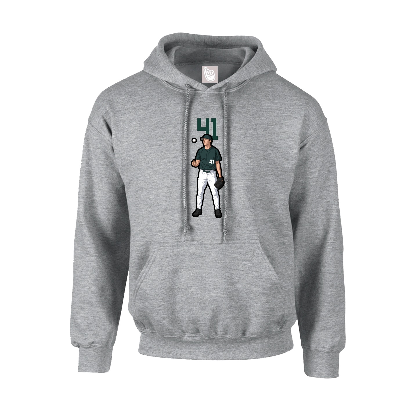 Youth Hoodie — Number Top in Grey