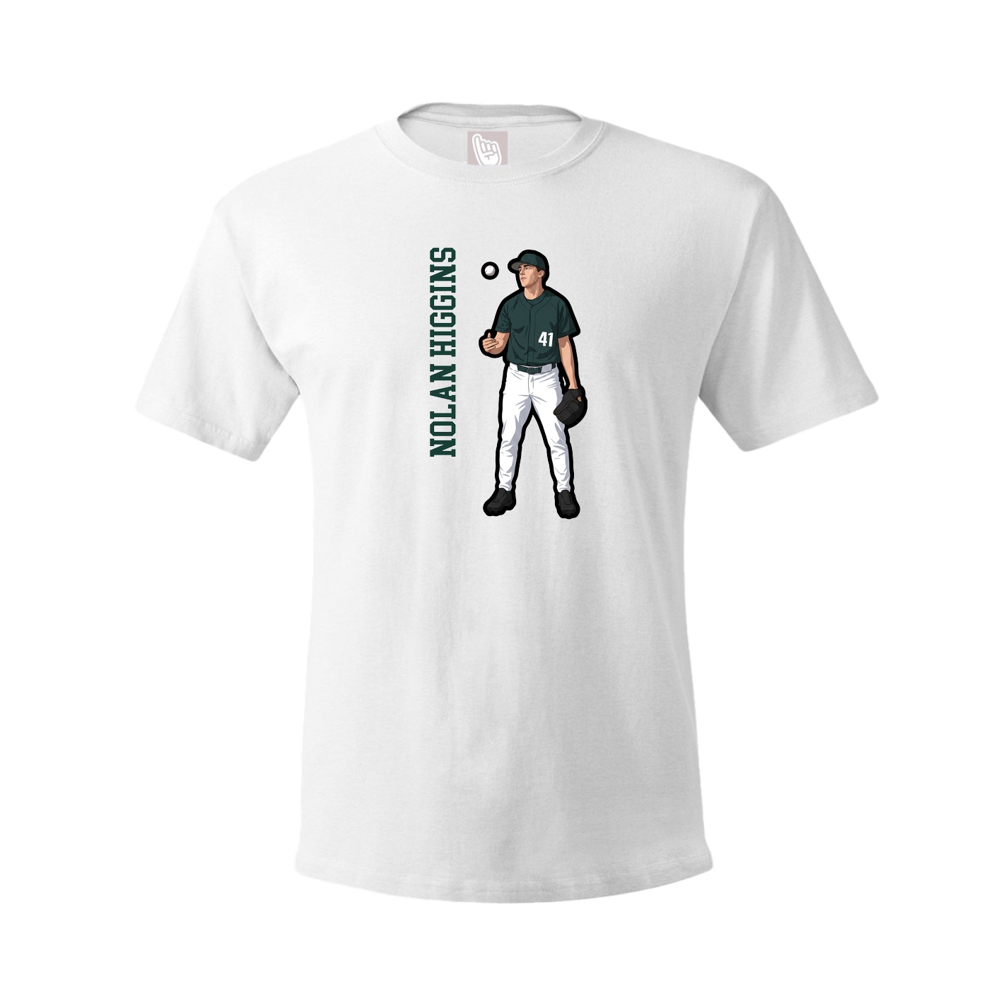 Youth Tee — Name Vertical in White