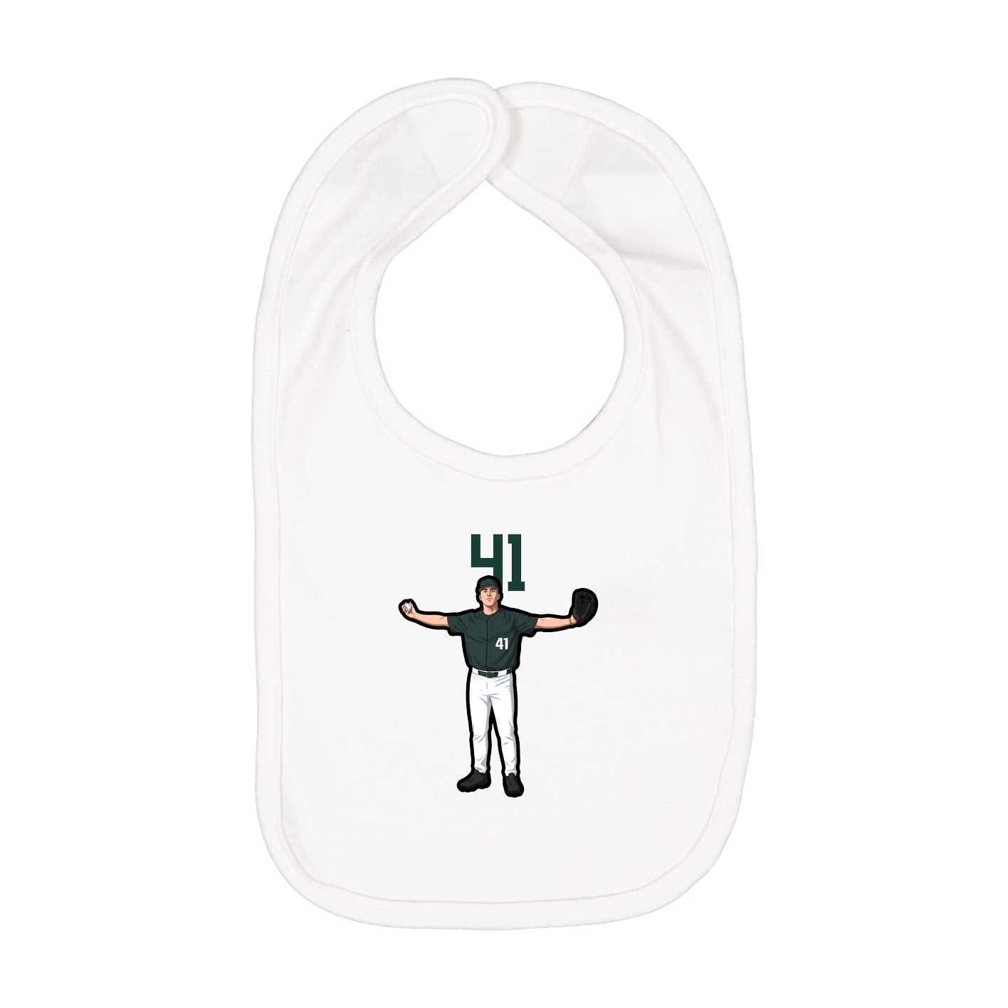 Infant Bib — Number Top in White