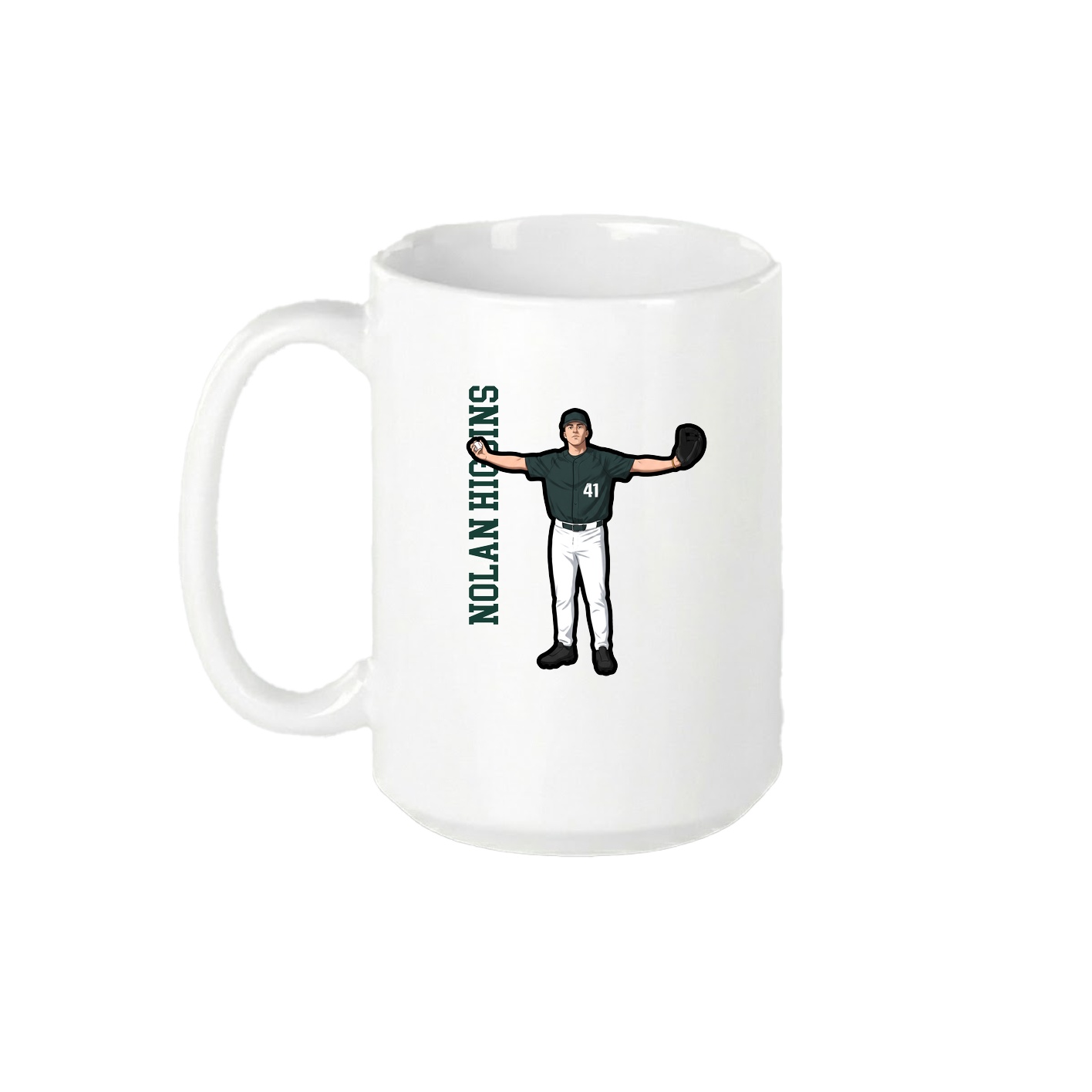 15oz Coffee Mug — Name Vertical in White