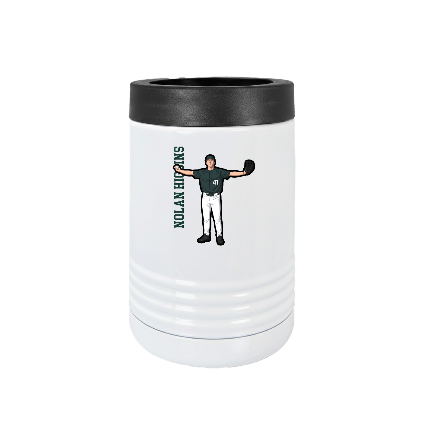 Beverage Holder — Name Vertical in White