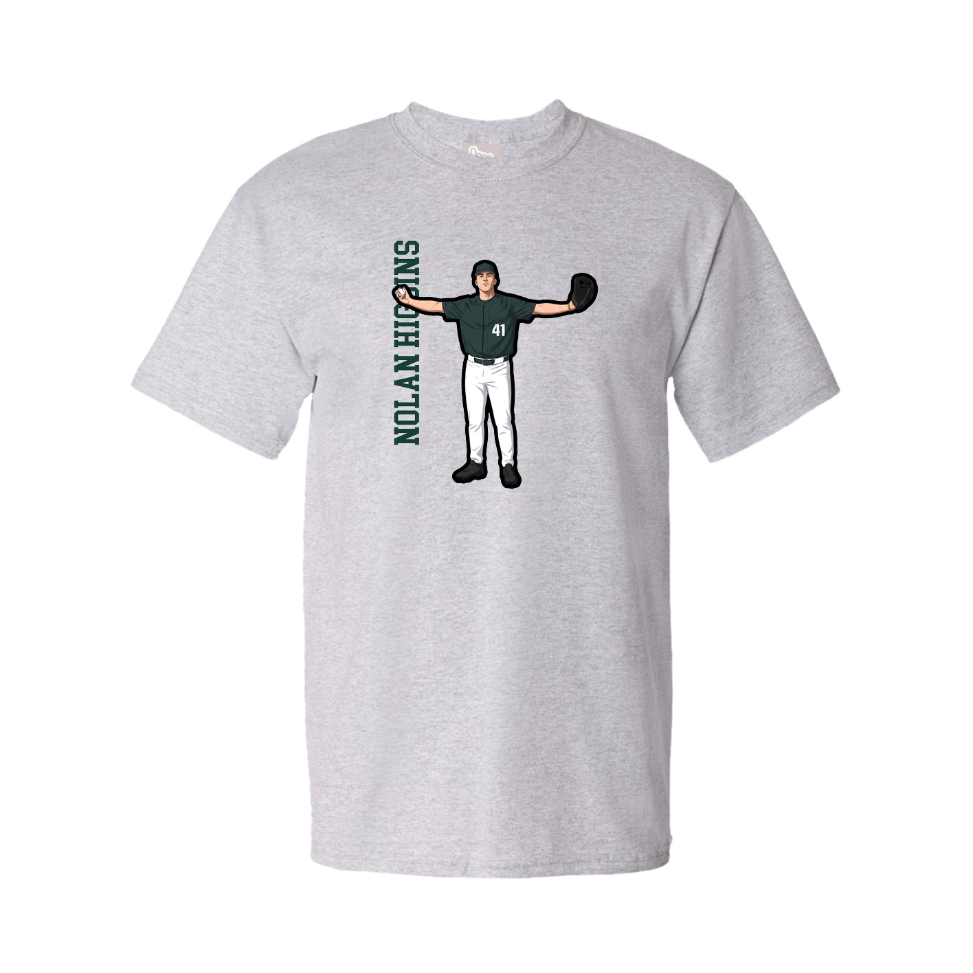 Tee — Name Vertical in Grey