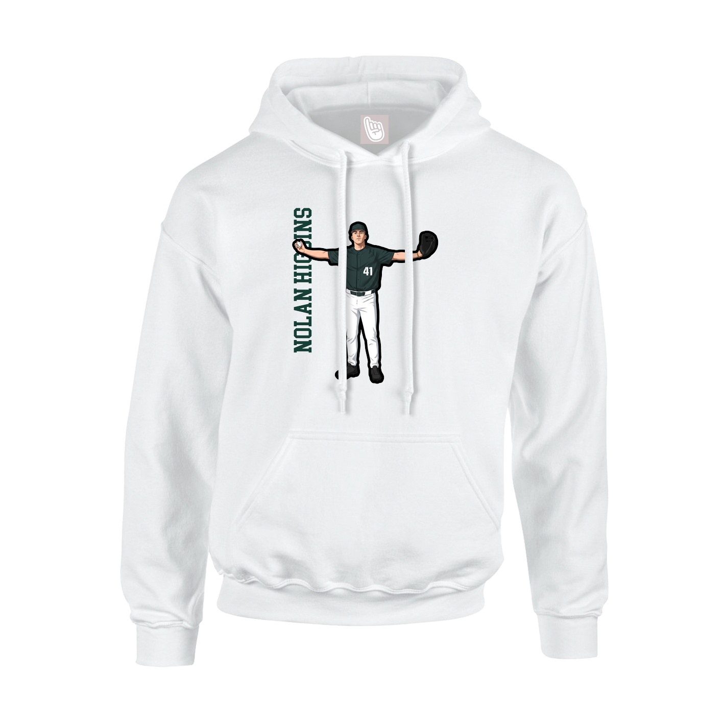Hoodie — Name Vertical in White