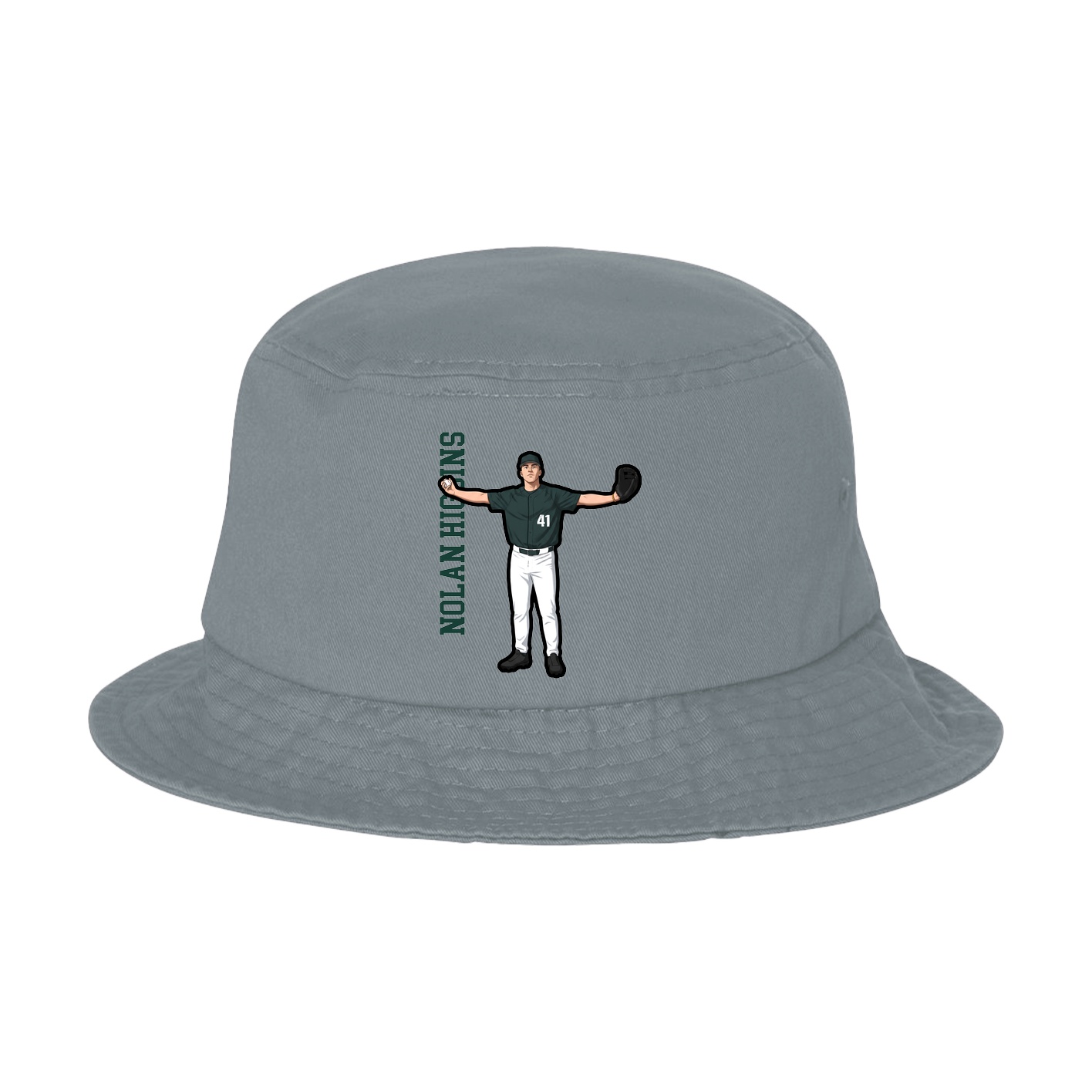 Bucket Cap — Name Vertical in Grey