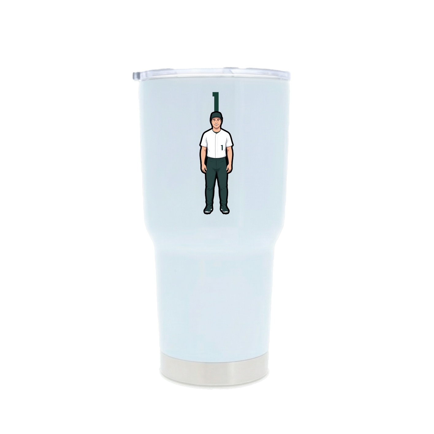 30oz Stainless Steel Tumbler — Number Top in White