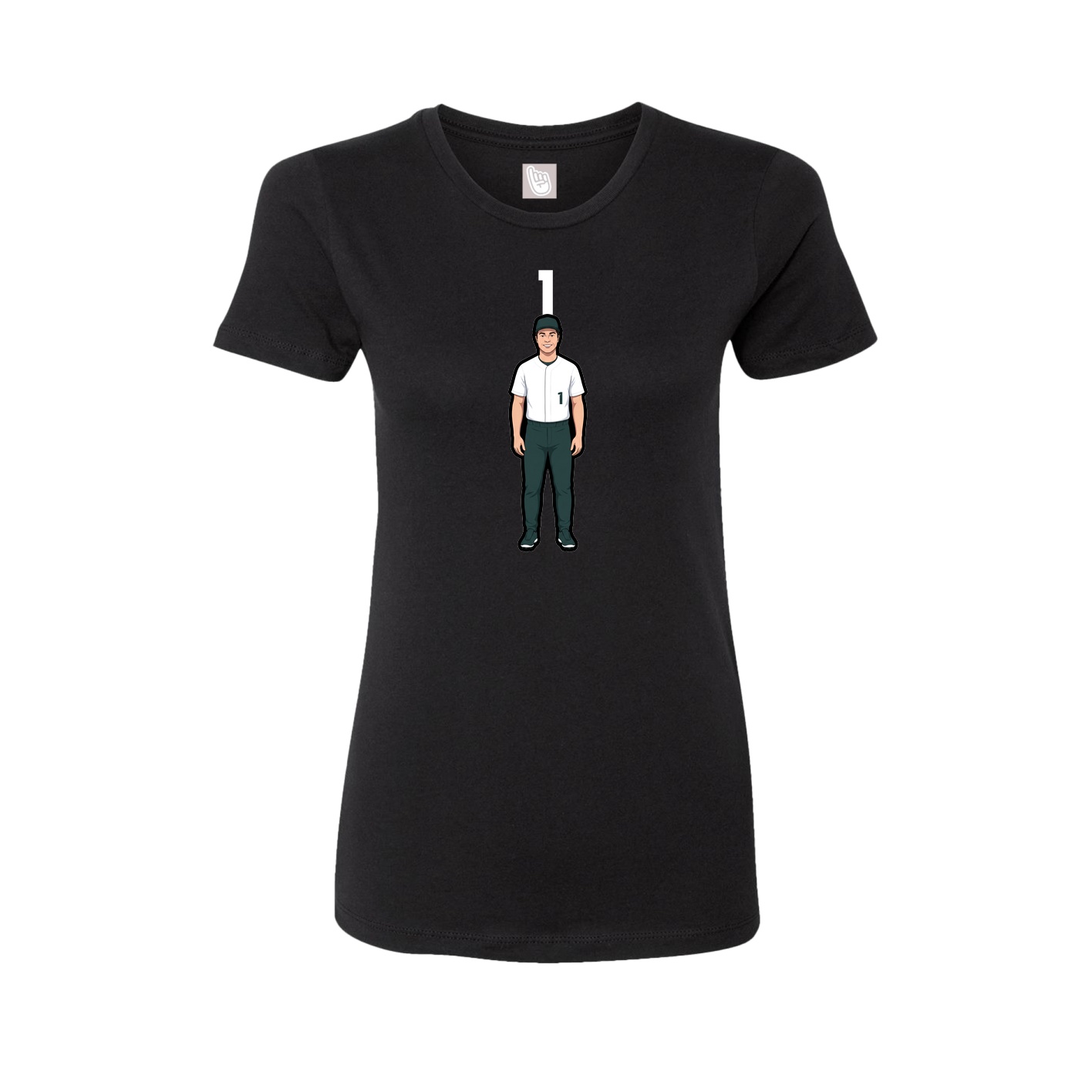 Womens Tee — Number Top in Black
