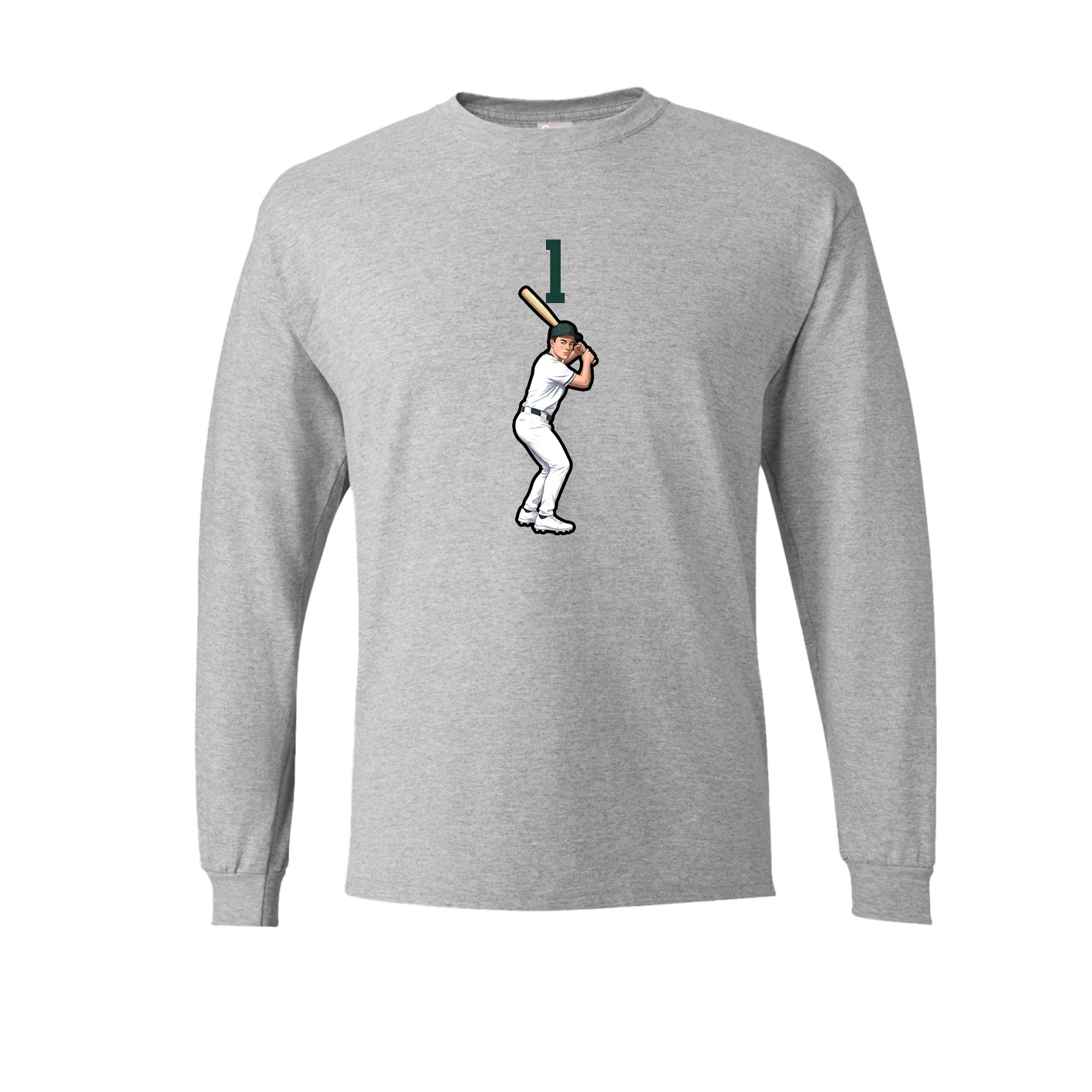 Long Sleeve Tee — Number Top in Grey