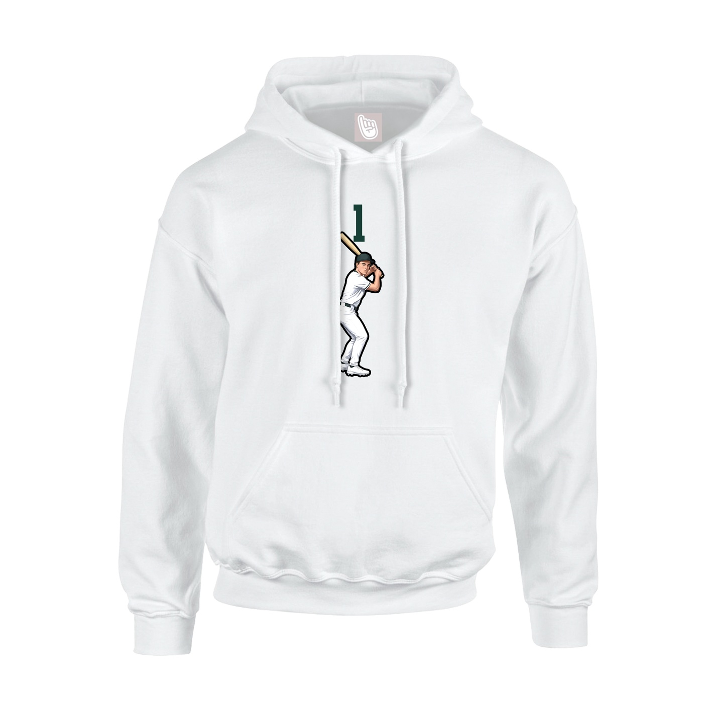 Youth Hoodie — Number Top in White