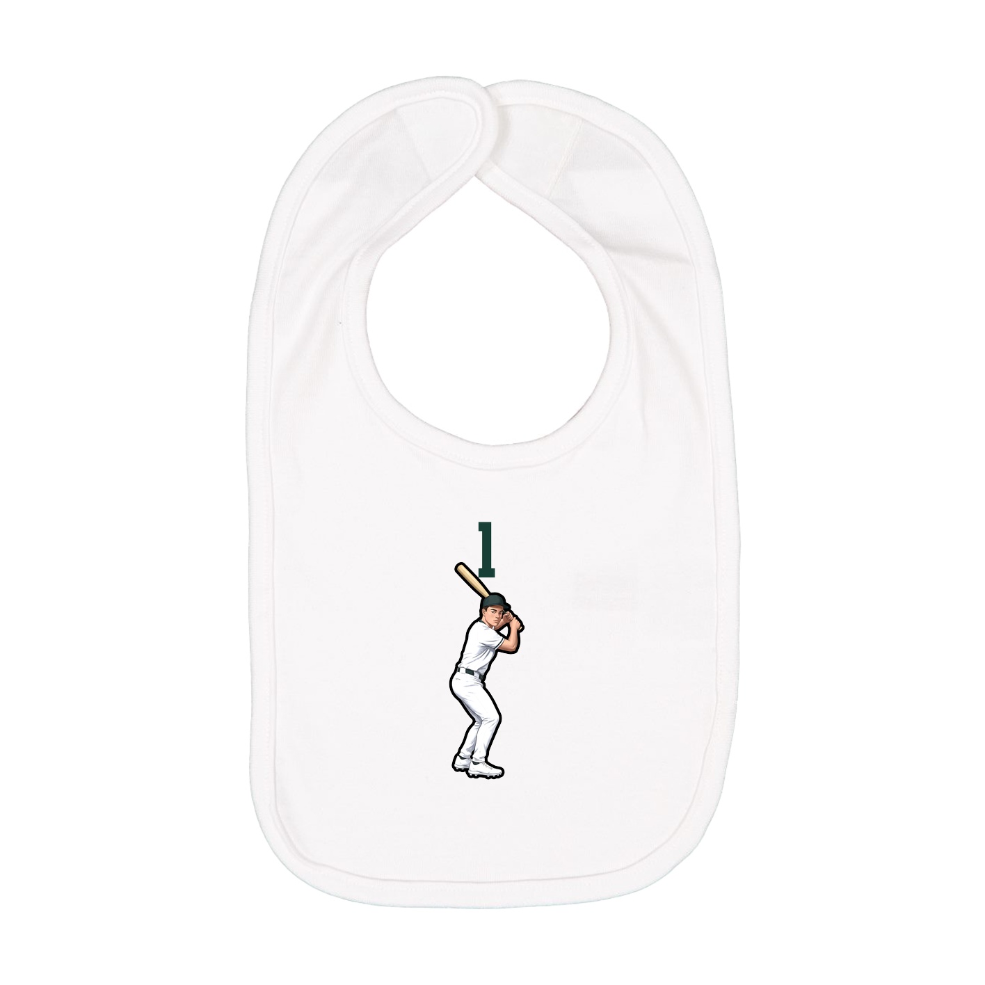 Infant Bib — Number Top in White