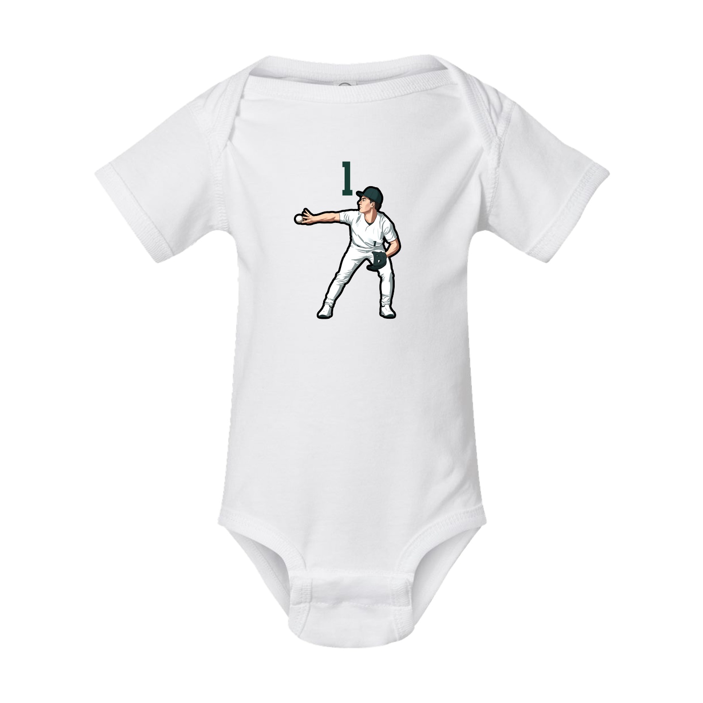 Baby Onesie — Number Top in White