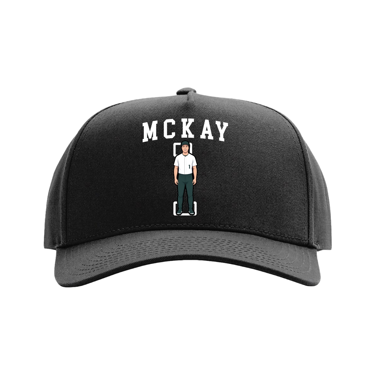 Full Fabric Five-Panel Champ Cap — Shirsey in Black