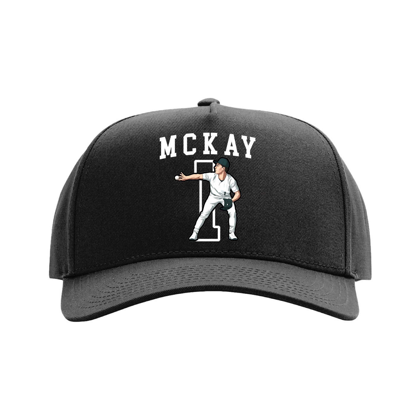 Full Fabric Five-Panel Champ Cap — Shirsey in Black