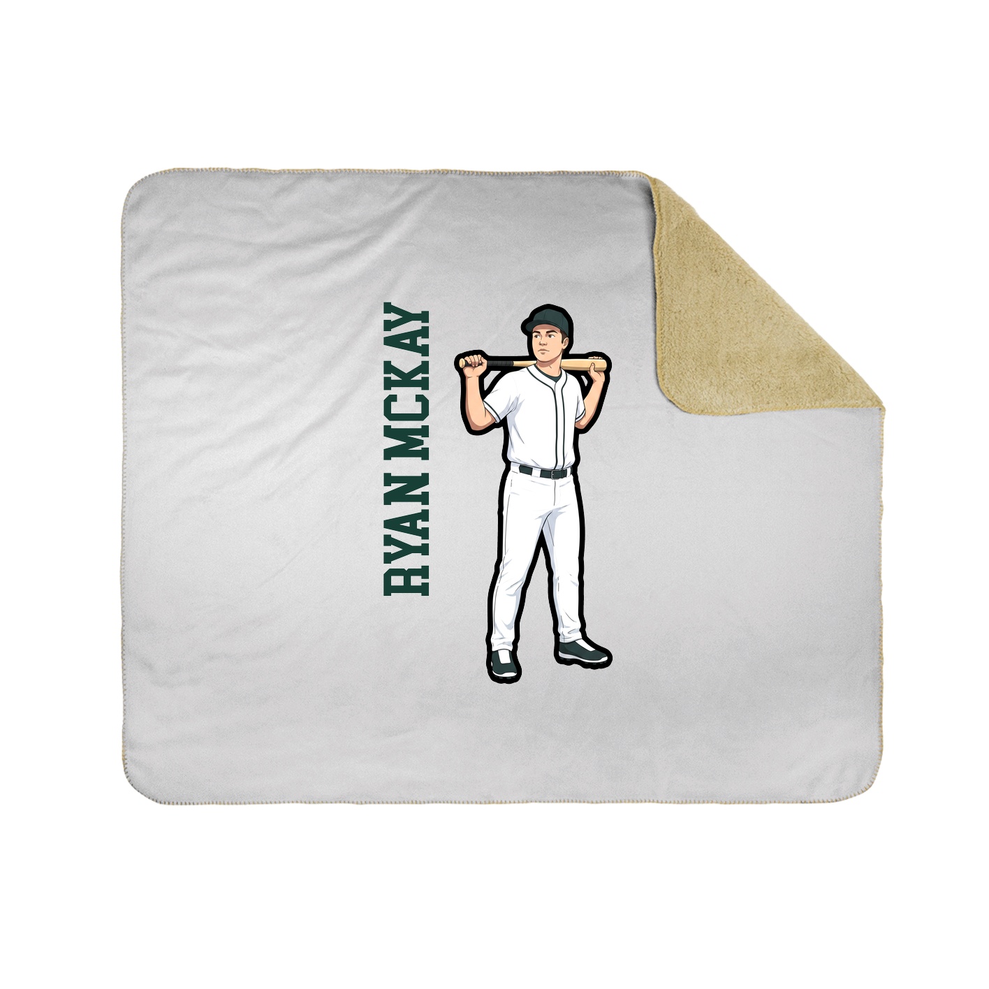 Throw Blanket — Name Vertical in White