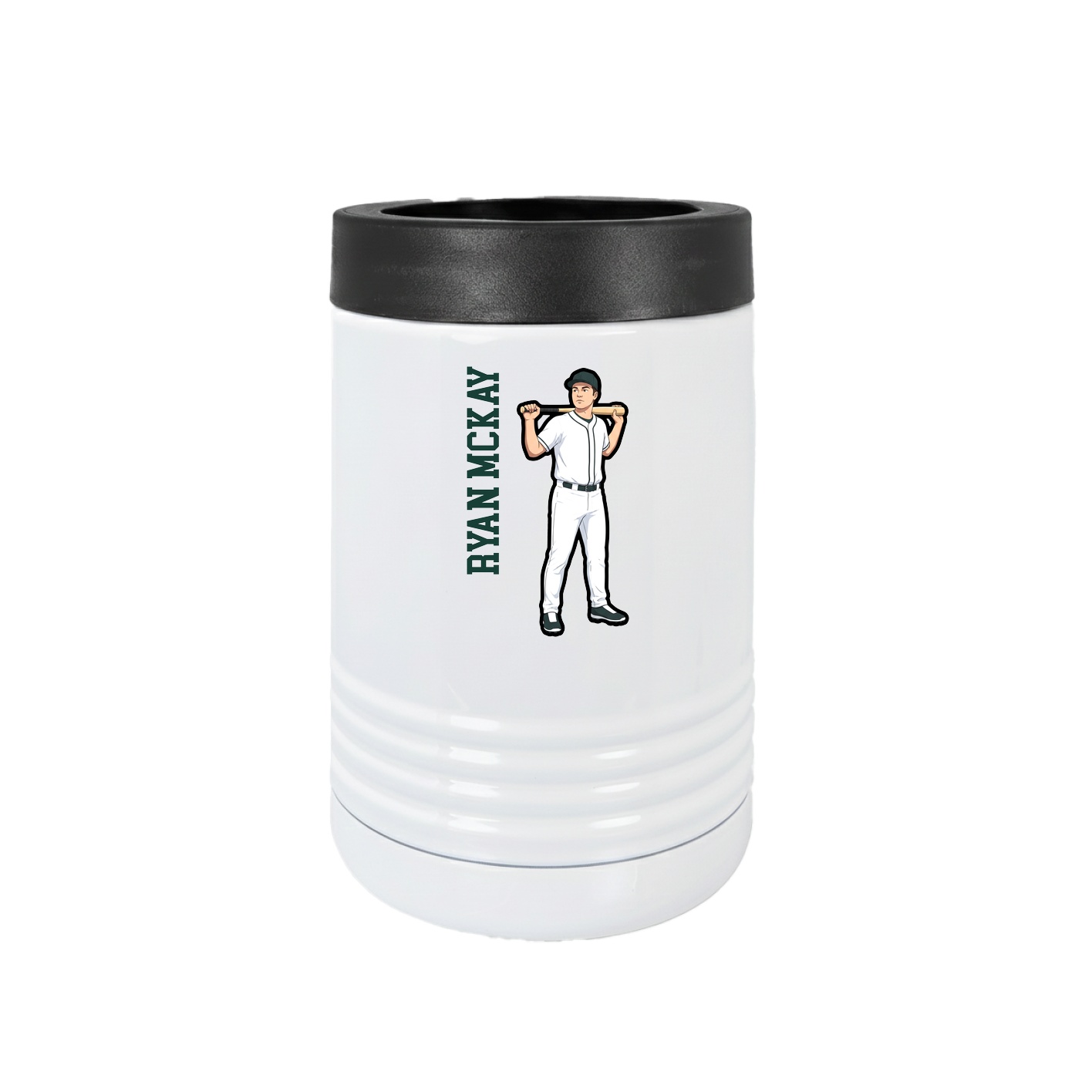 Beverage Holder — Name Vertical in White