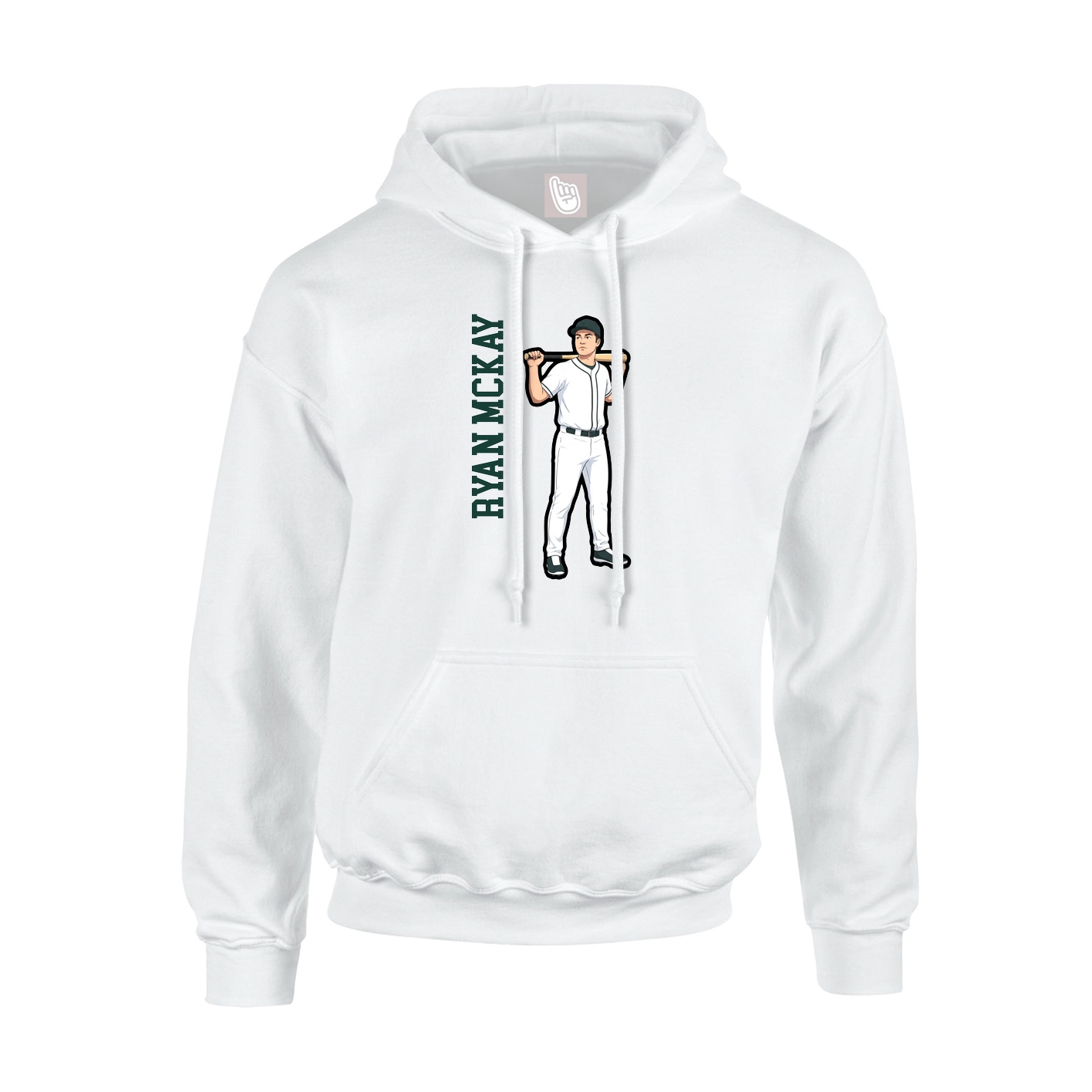 Youth Hoodie — Name Vertical in White