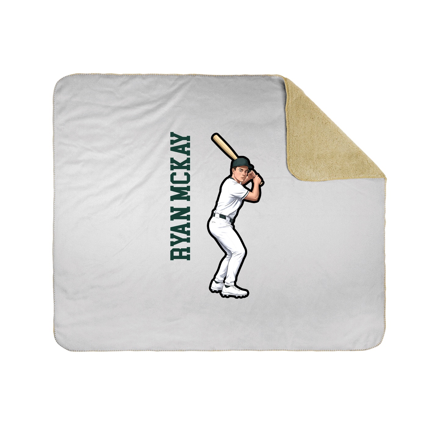 Throw Blanket — Name Vertical in White