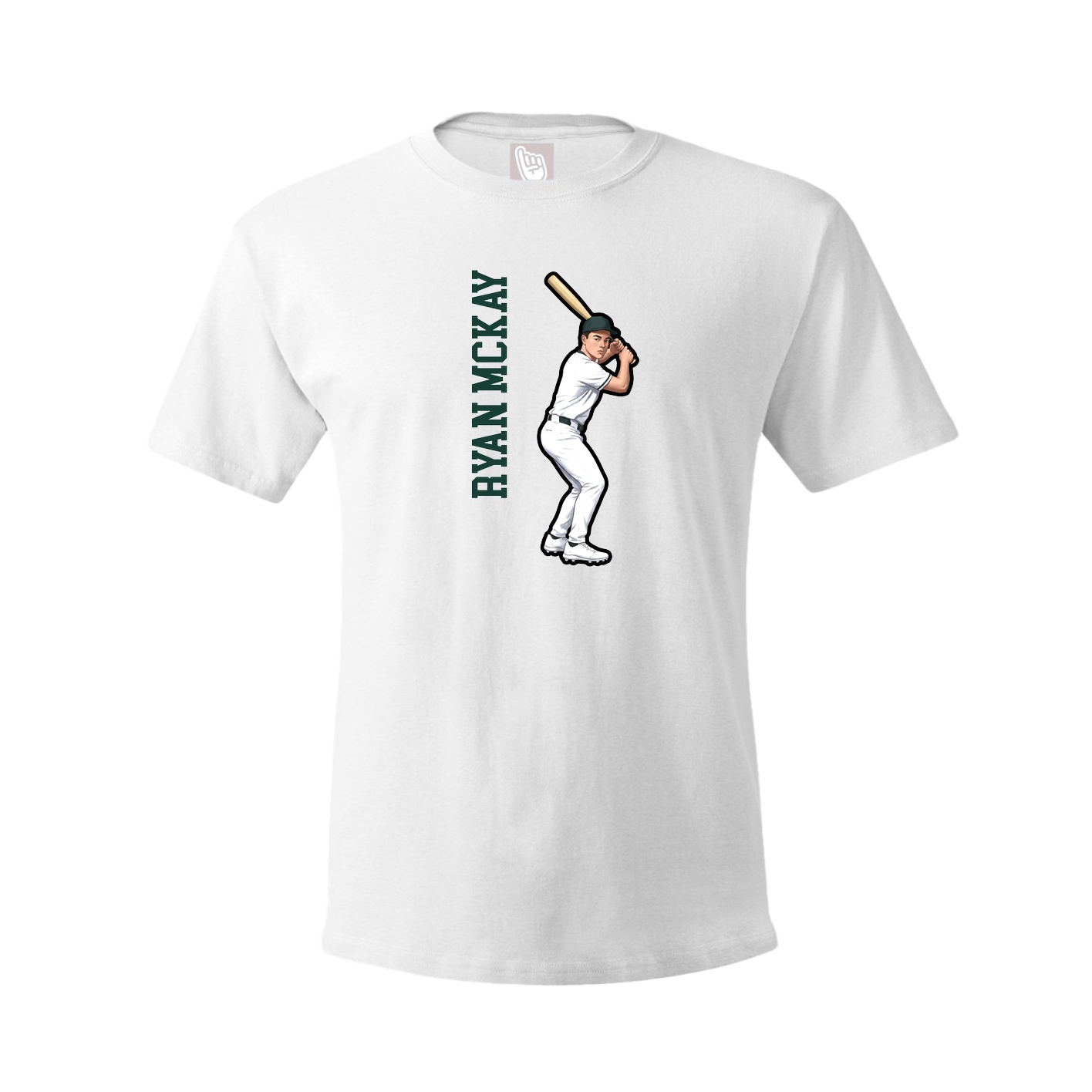 Tee — Name Vertical in White