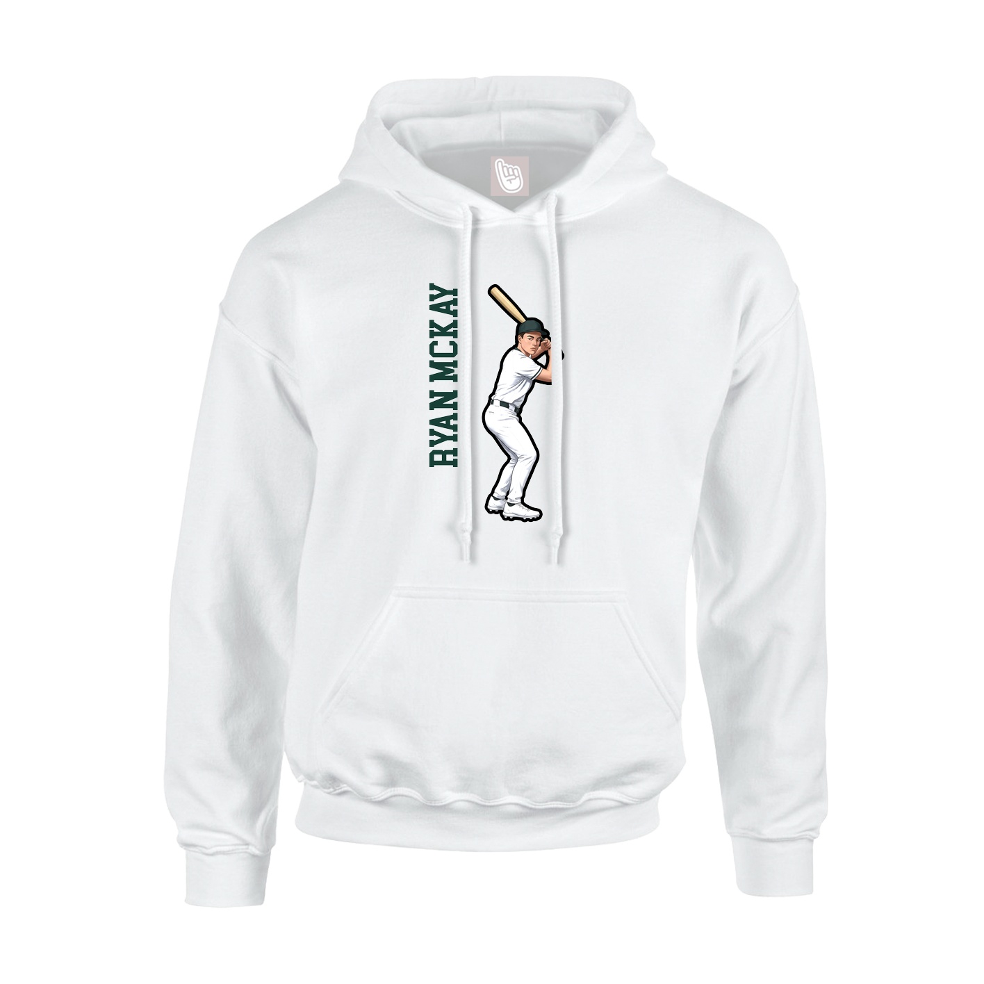 Hoodie — Name Vertical in White