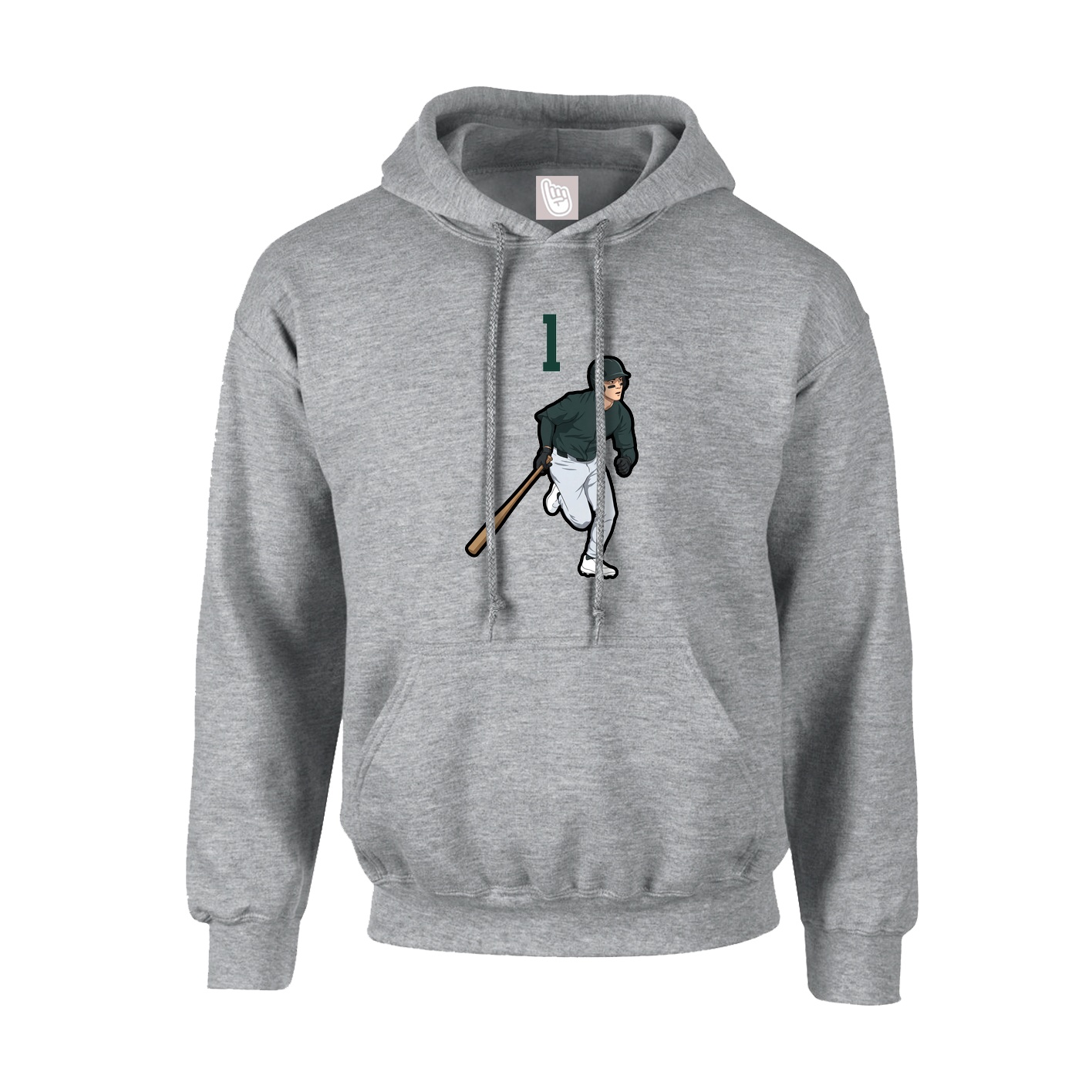 Hoodie — Number Top in Grey