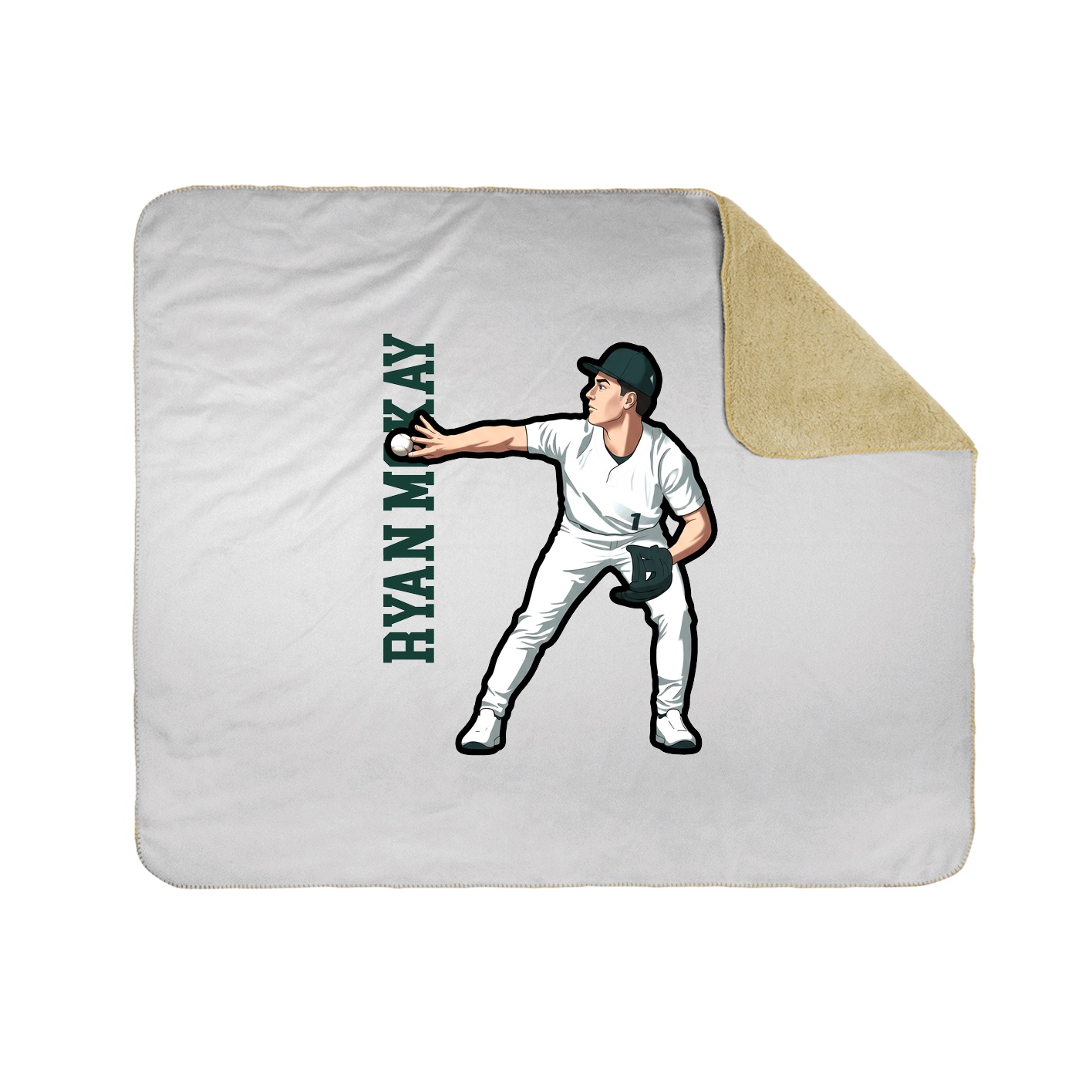 Throw Blanket — Name Vertical in White