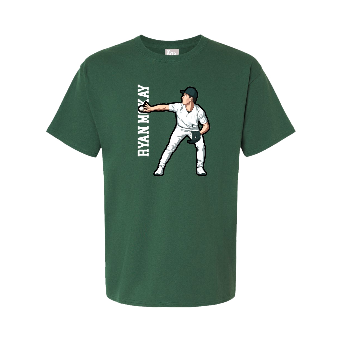 Youth Tee — Name Vertical in Green