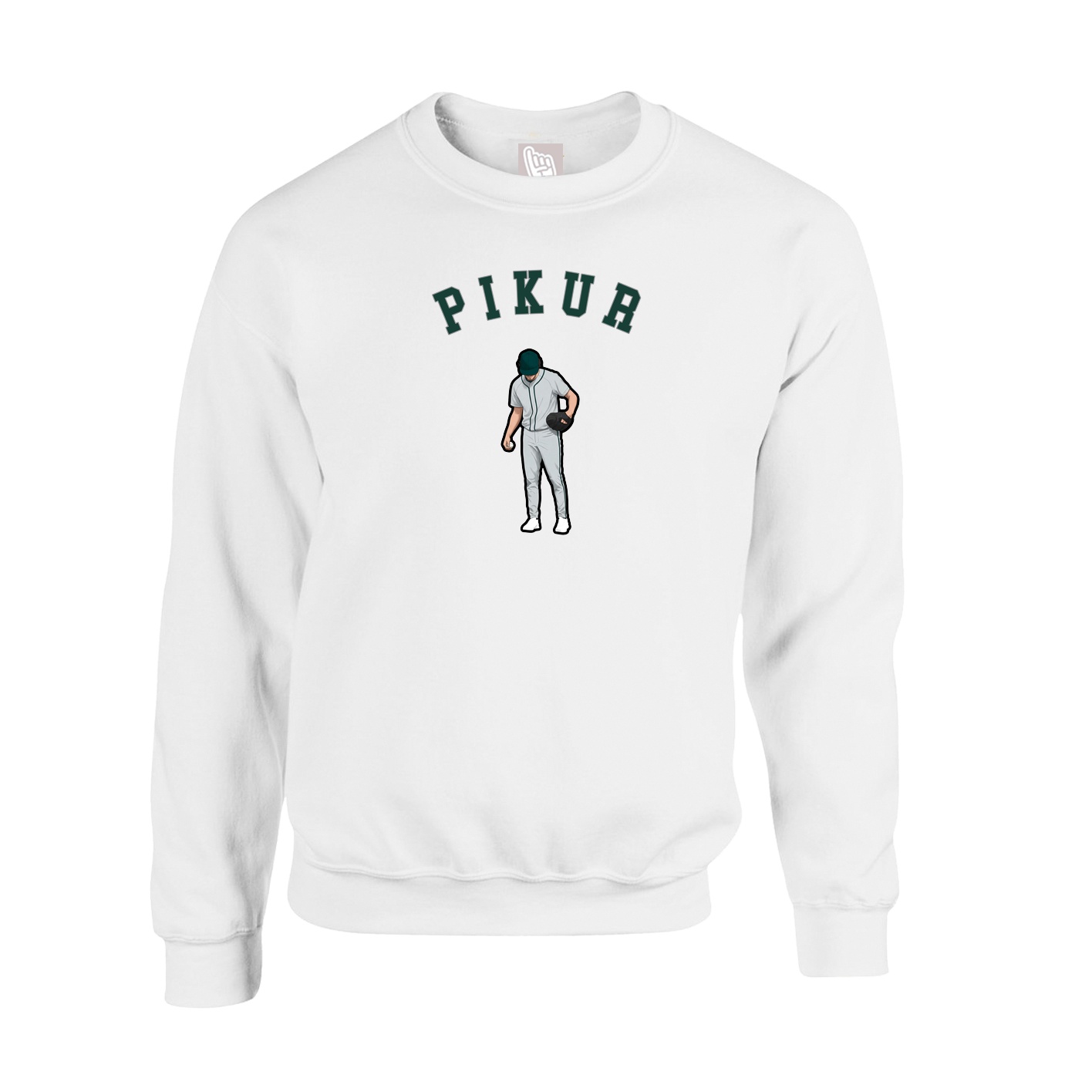 Fleece Crew — Shirsey Arch in White