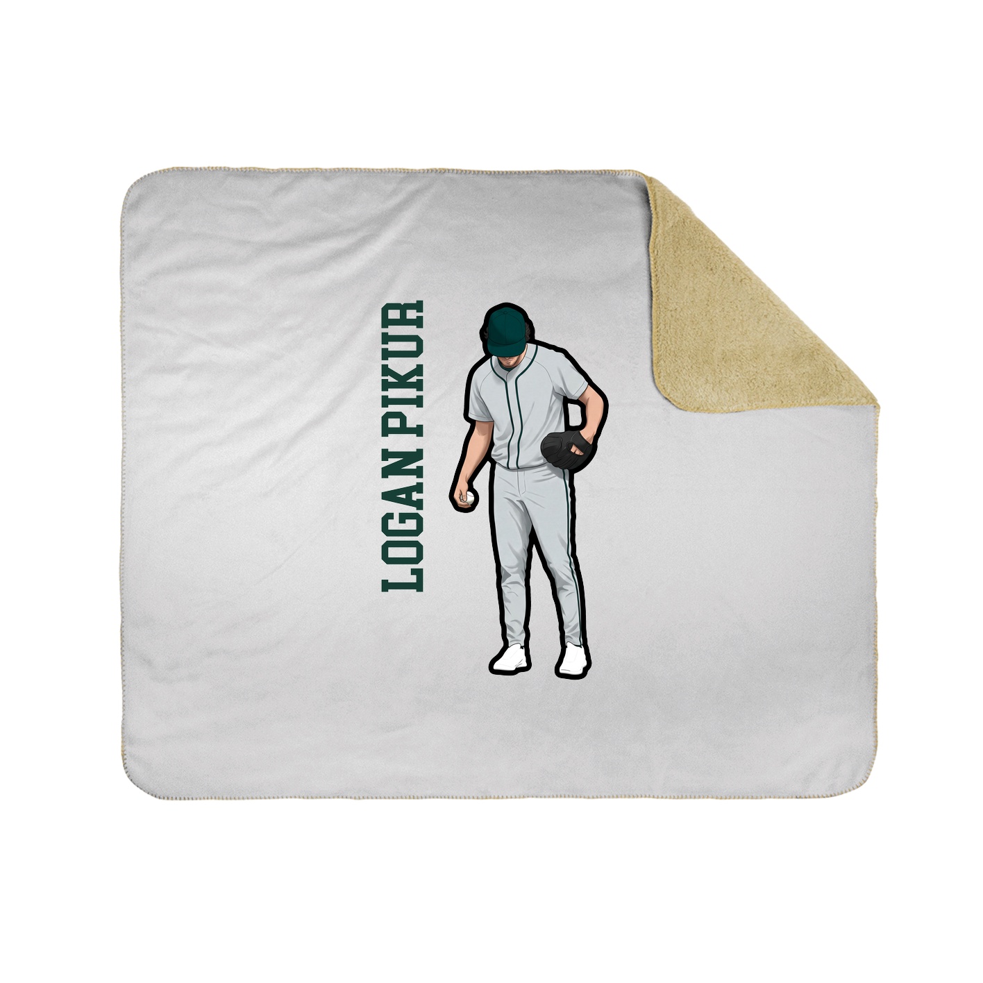 Throw Blanket — Name Vertical in White